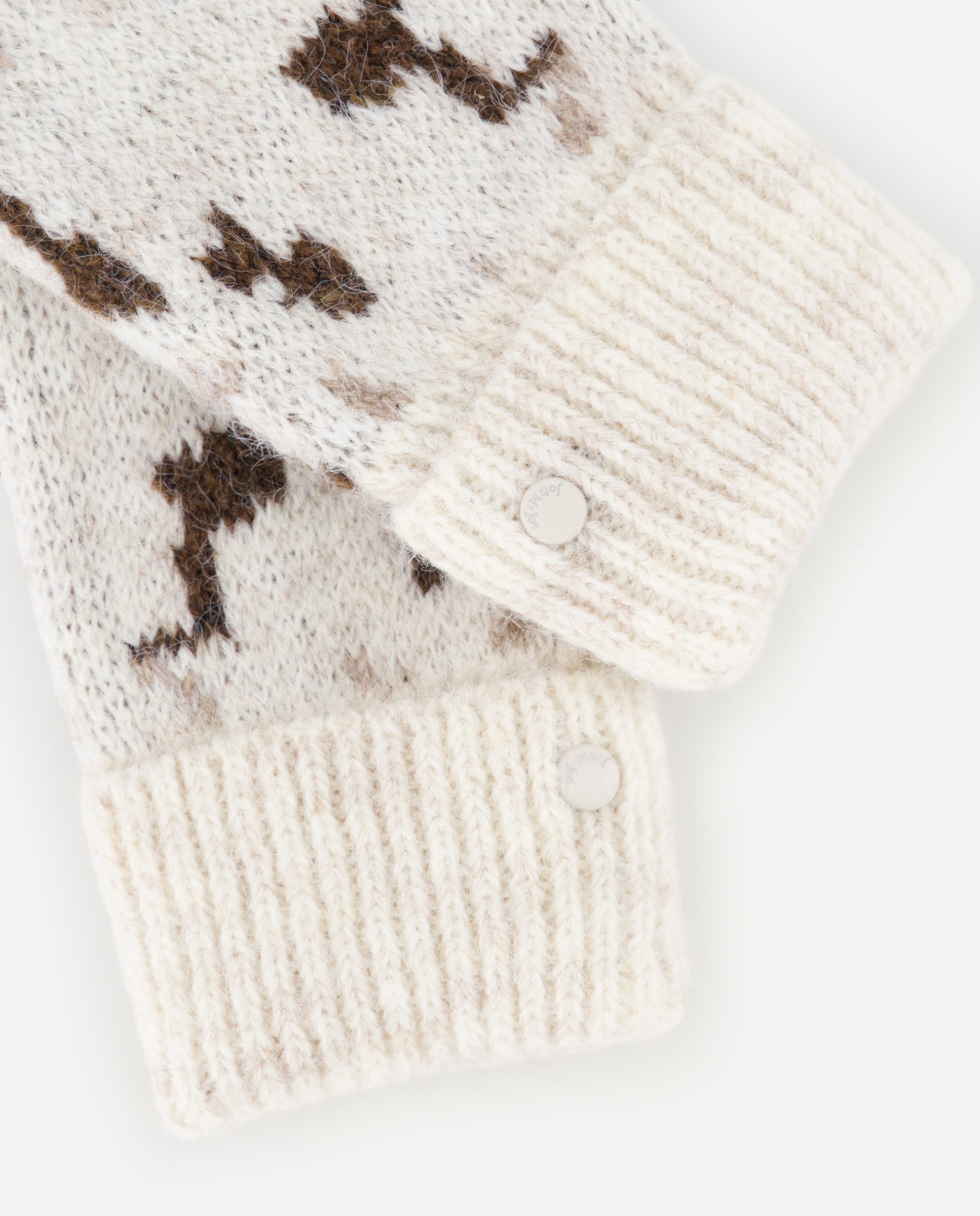 Luvas com Estampado de Manchas Branco-marfim-2