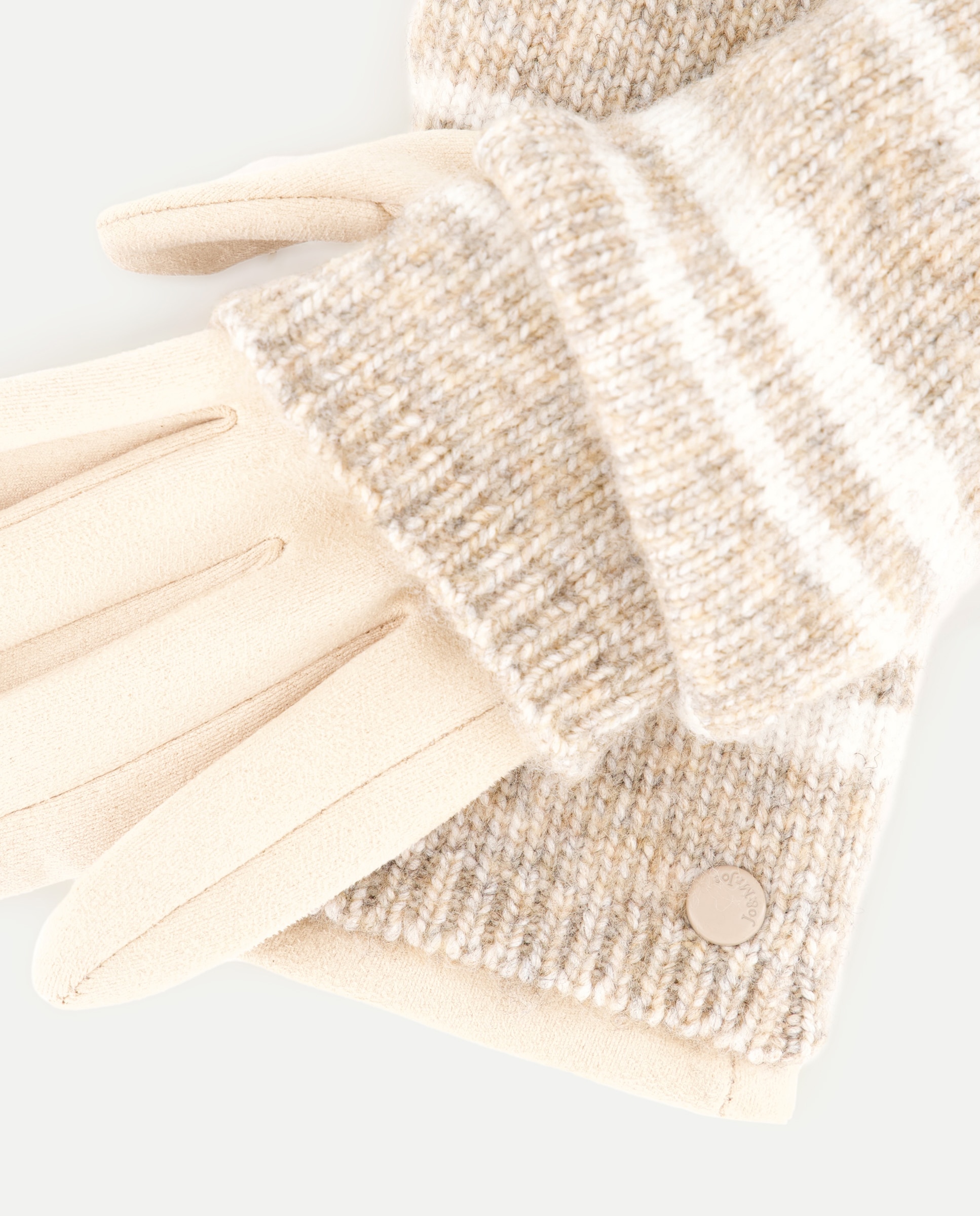 Mitones con estampado de rayas - Jo & Mr. Joe - Beige Beige-2