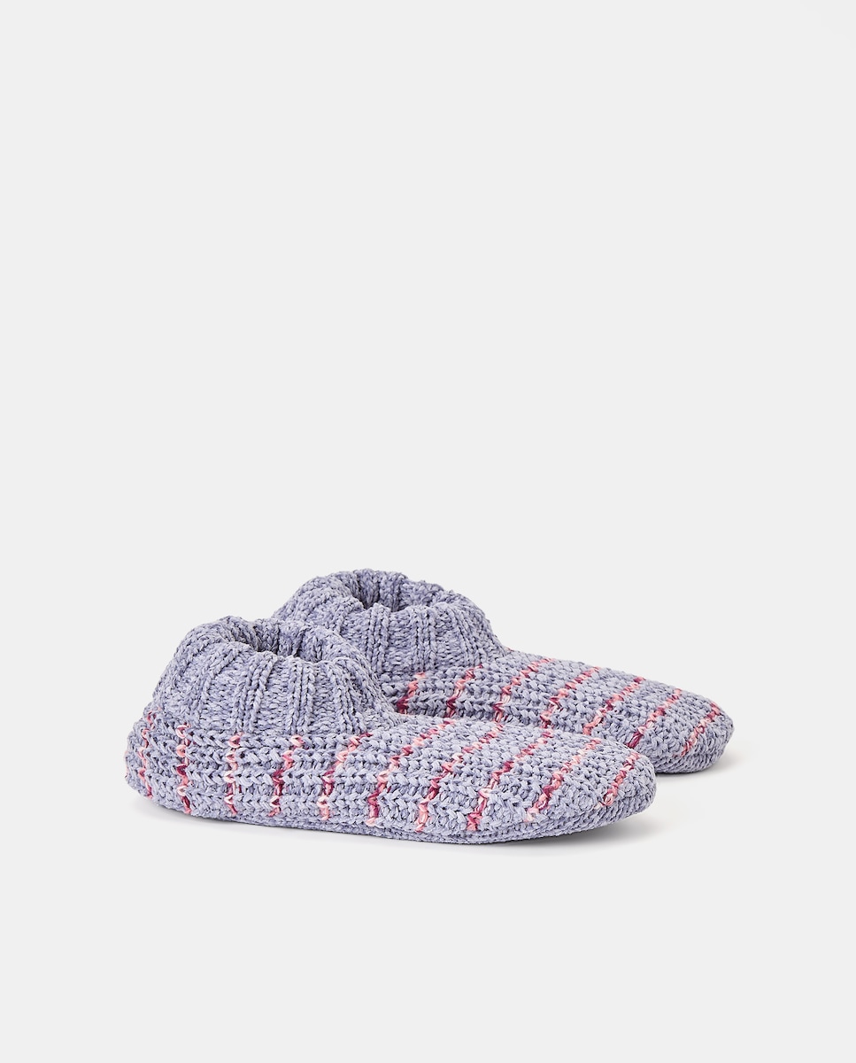 Pantufas em Tecido de Chenille - Multicolor Roxo-2