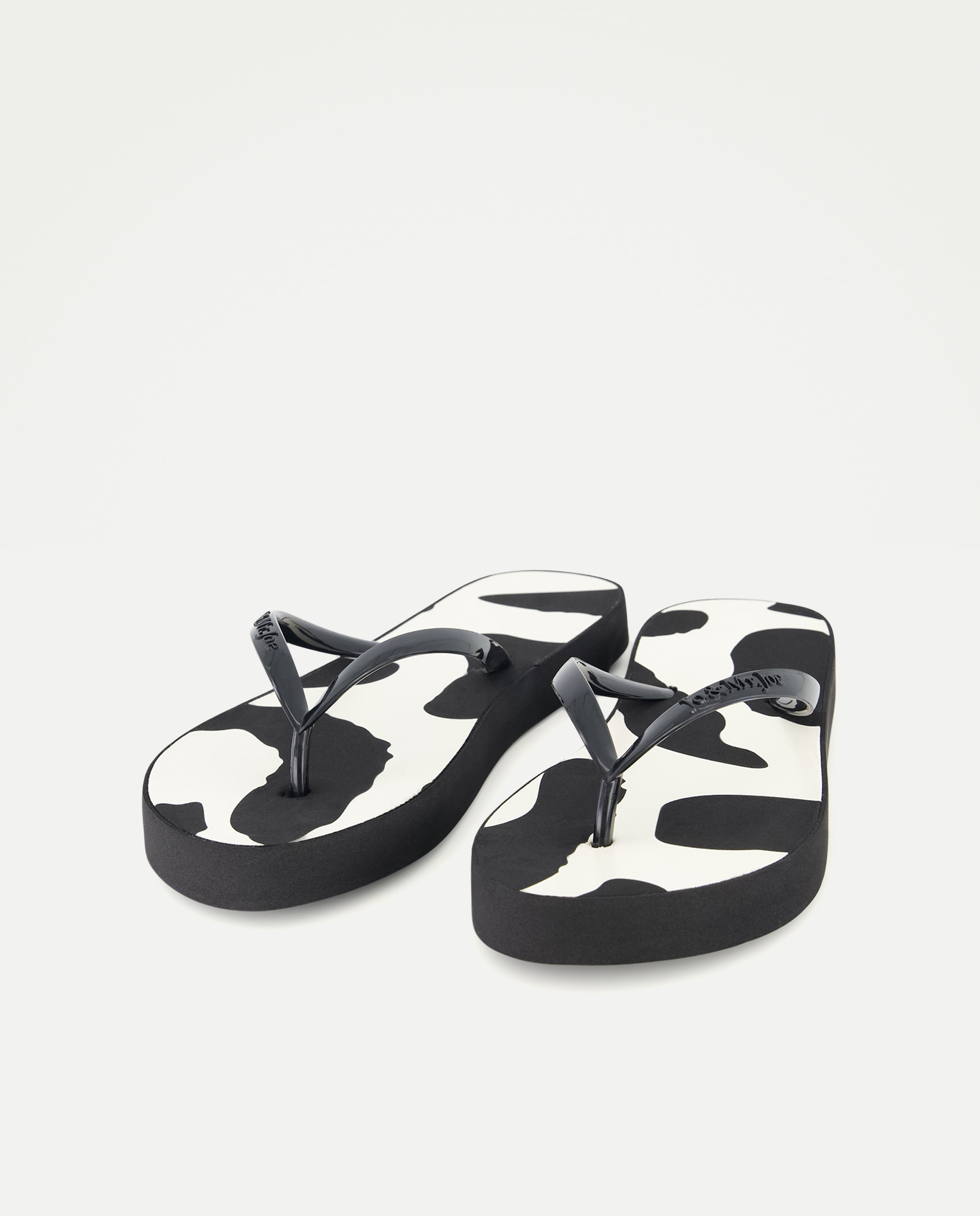Sandálias de Praia com Estampado de Manchas Preto-2