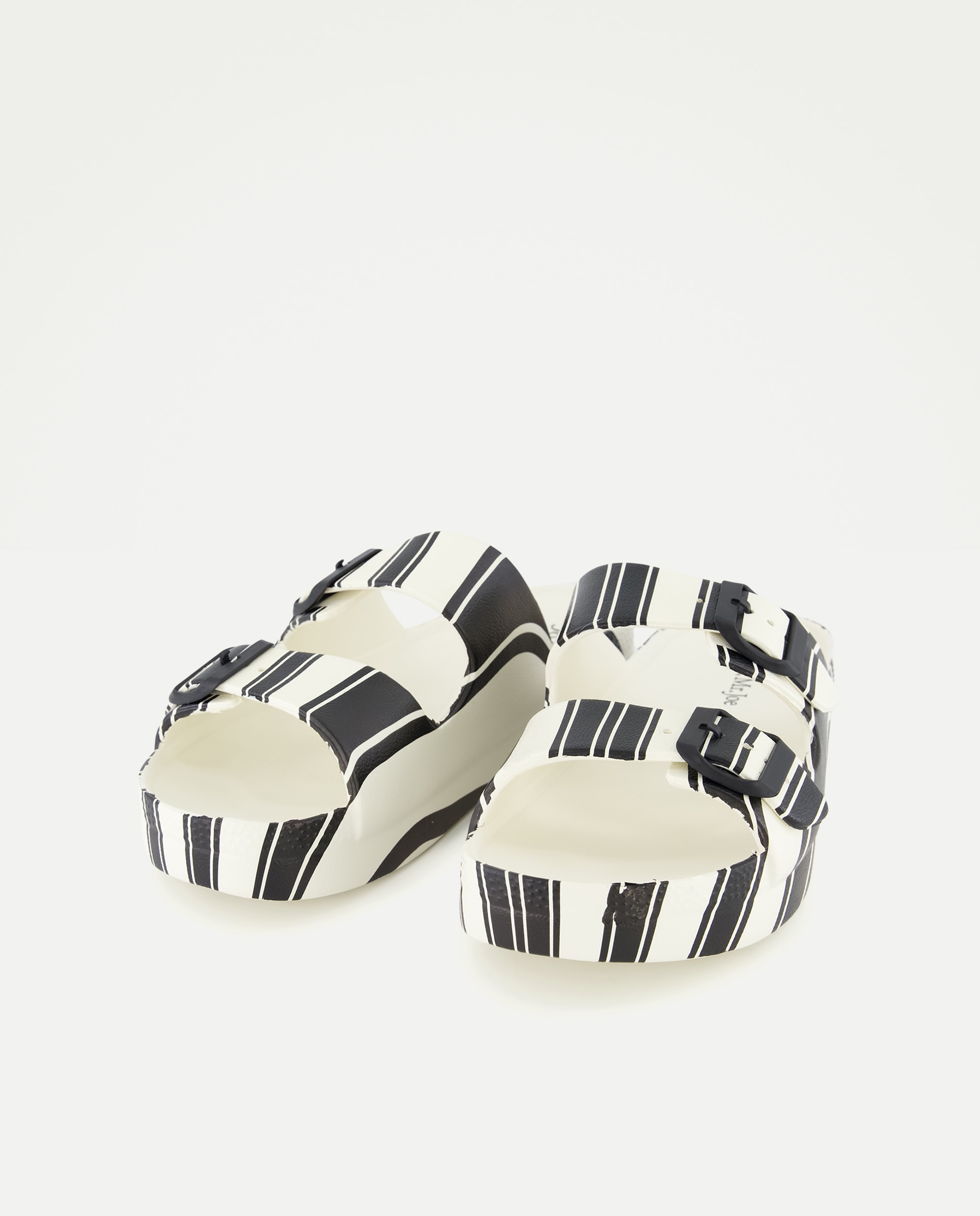 Sandálias de Praia com Detalhe de Fivelas e Estampado às Riscas 120 Cru-2