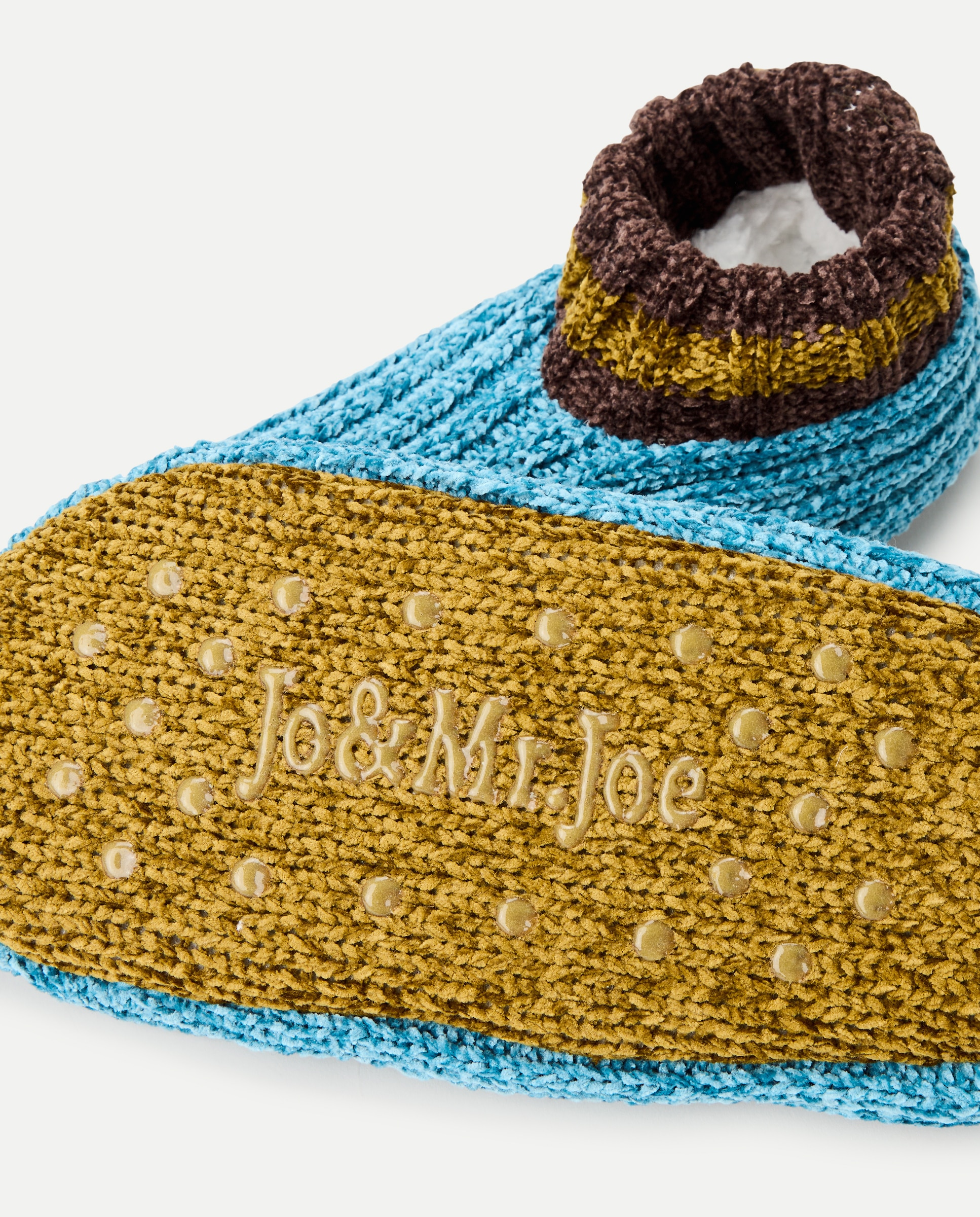 Pantufas em Tecido Chenille Bicolor 400 Azul-5