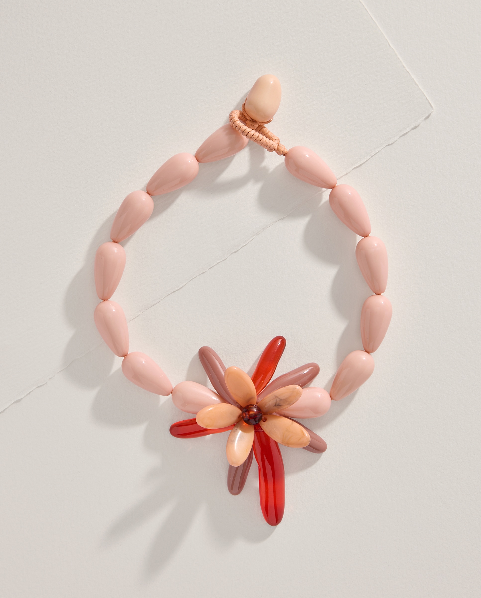 Colar com Peças às Cores com Flor 200 Rosa-2