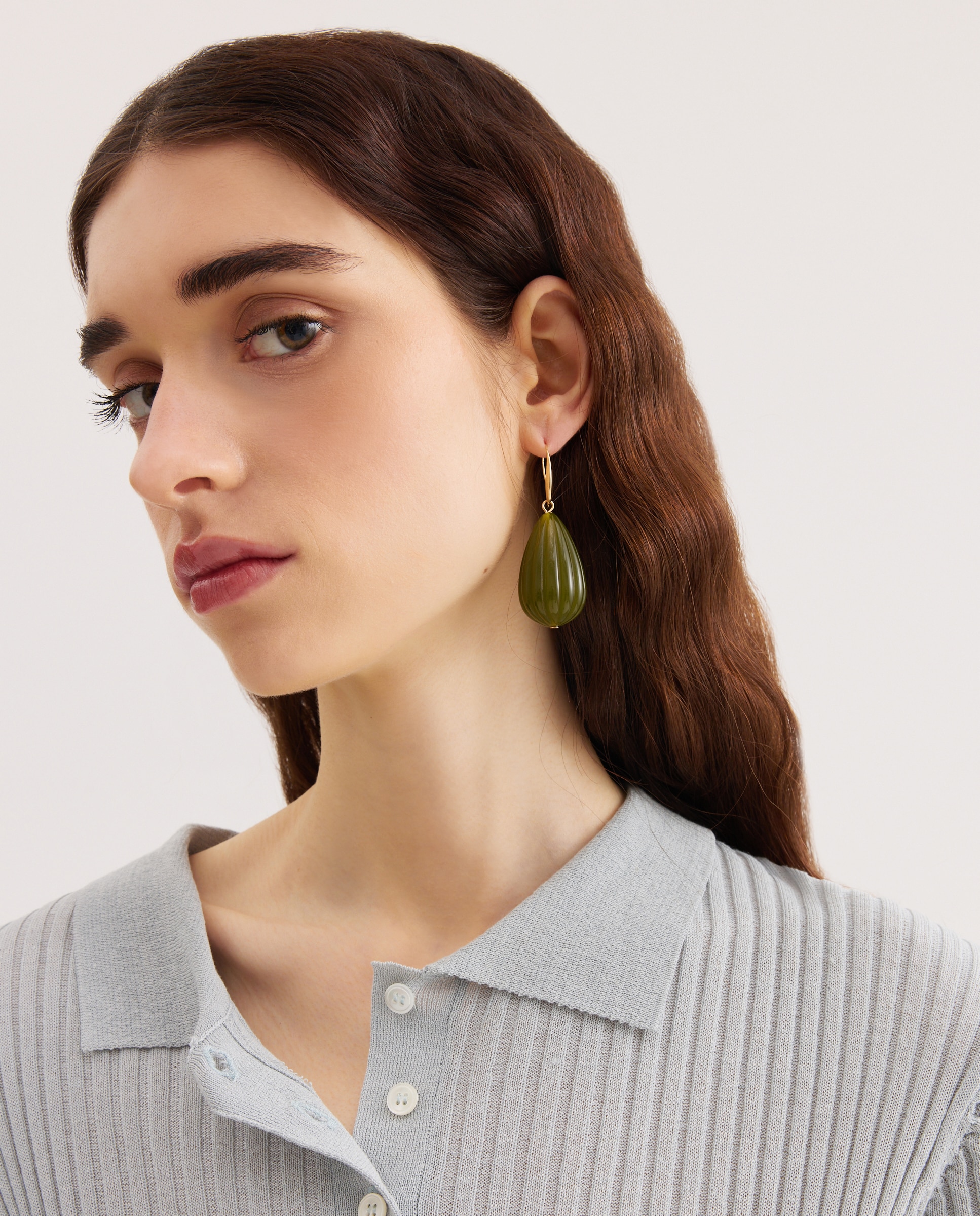 Pendientes con pieza ovalada color - Jo & Mr. Joe - Verde Verde-3
