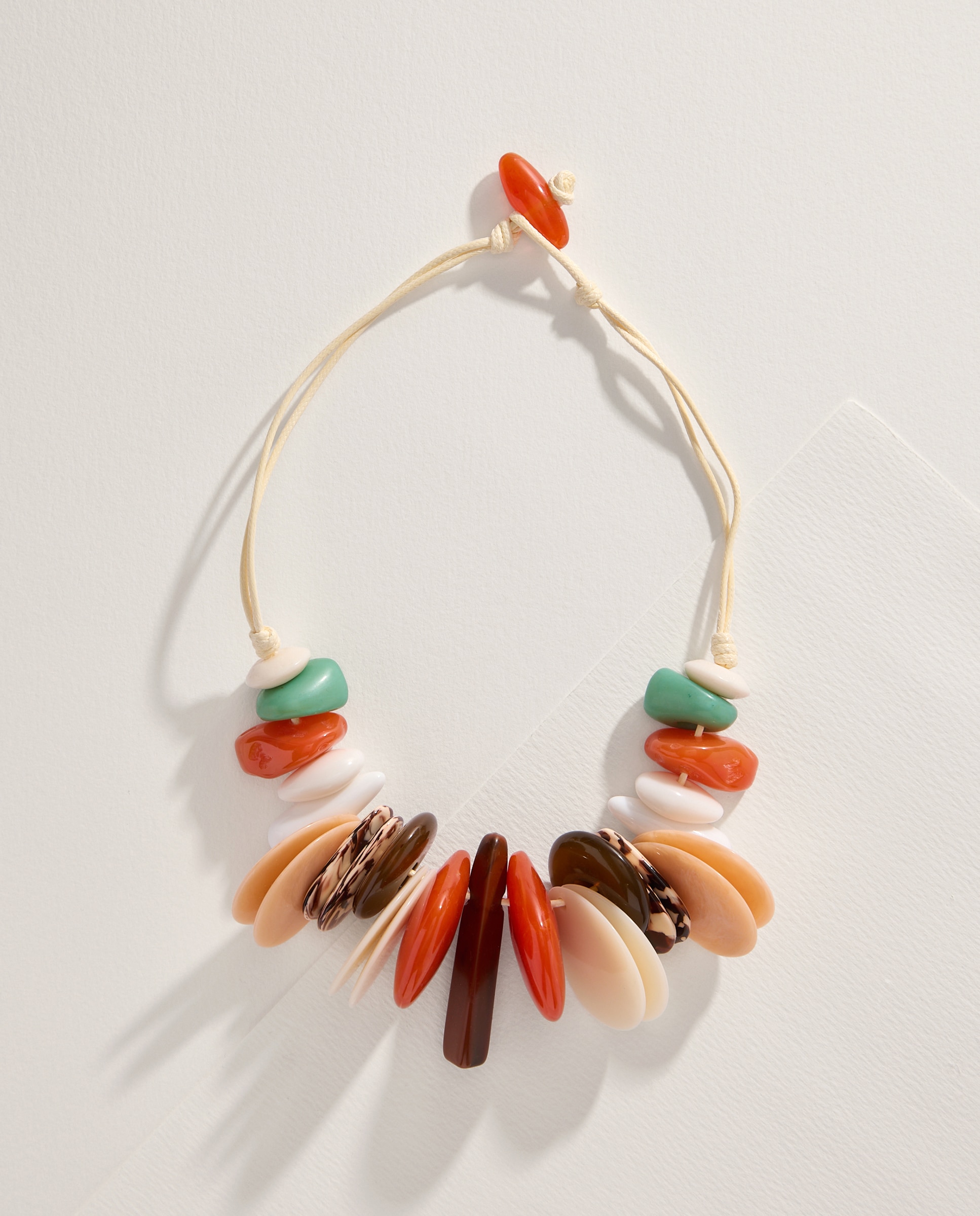 Colar com Peças Ovais - Multicolor 660 Laranja-2