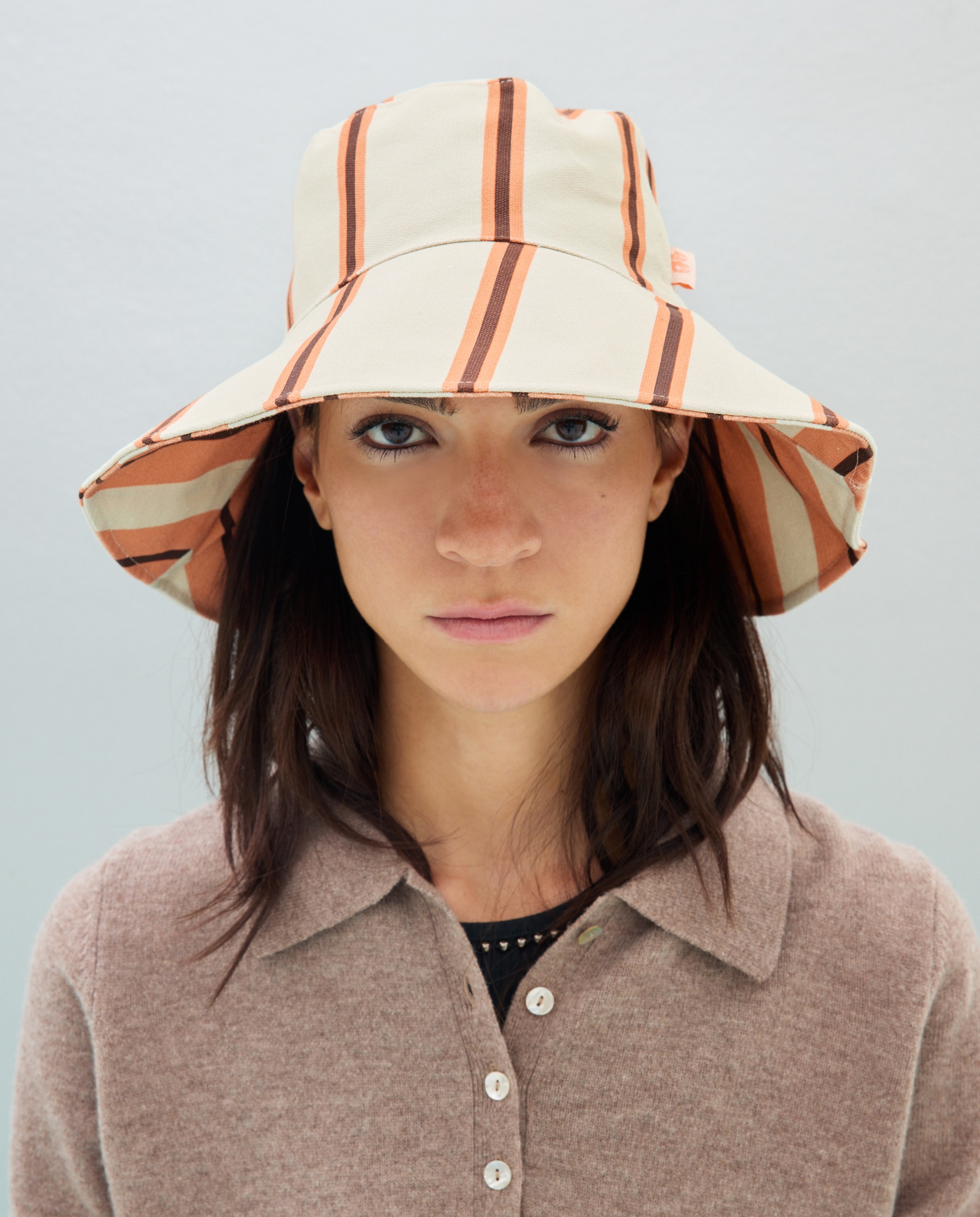 Gorro de algodón con estampado reversible - Jo & Mr. Joe - Blanco roto Blanco roto-4