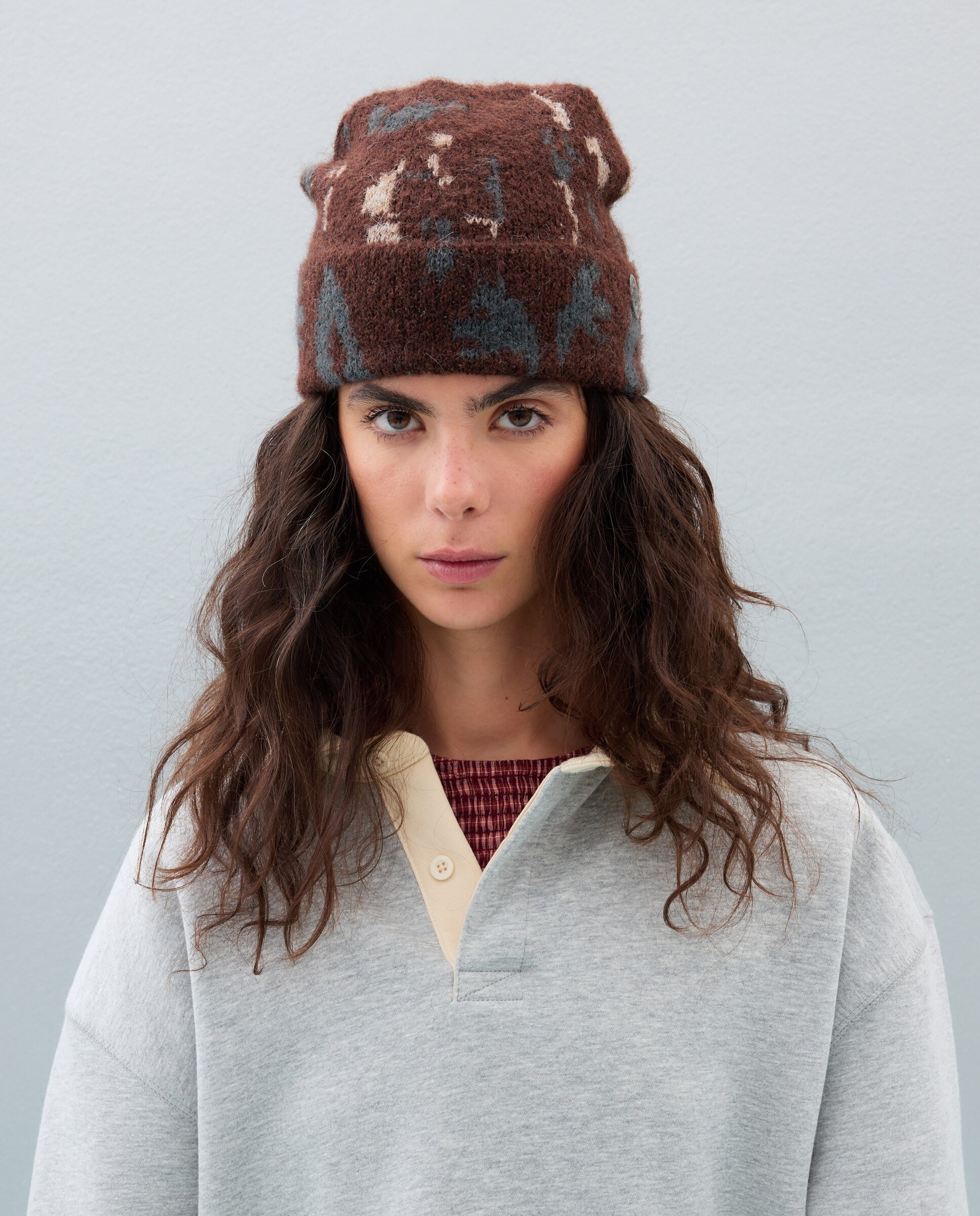 Gorro con estampado de manchas - Jo & Mr. Joe - Marrón Marrón-3