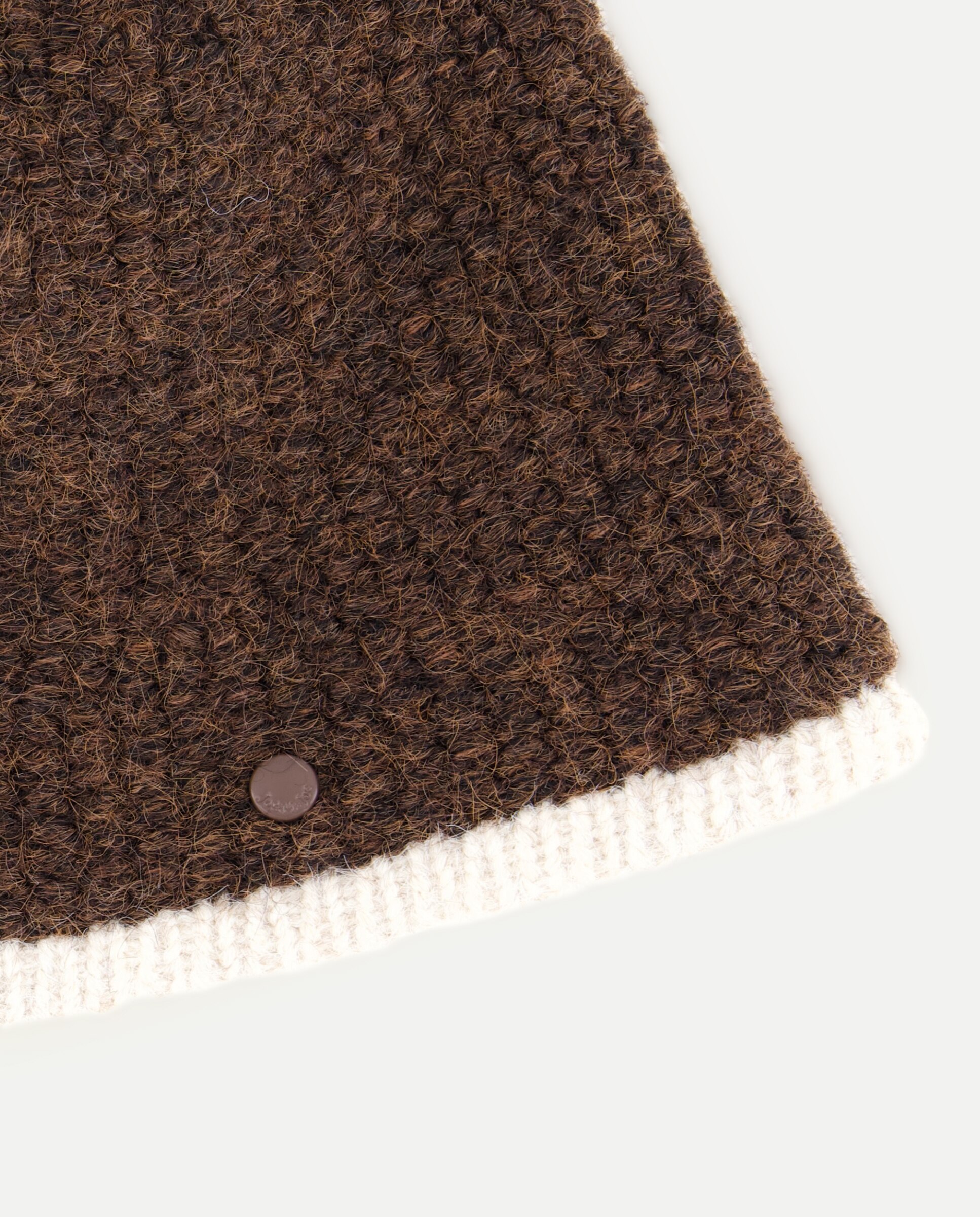 Gorro de Malha Bicolor Castanho-2