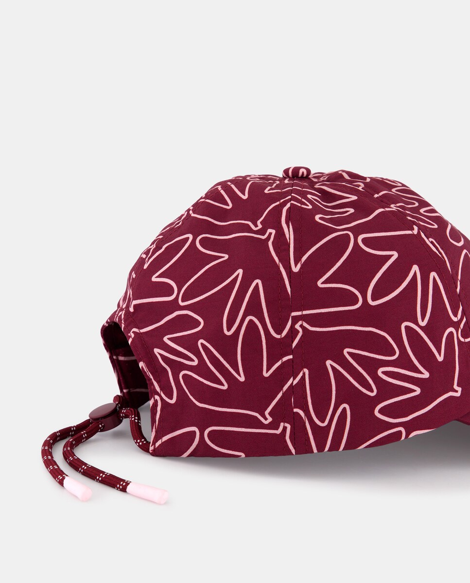 Boné com Estampado de Linhas Bordeaux-2