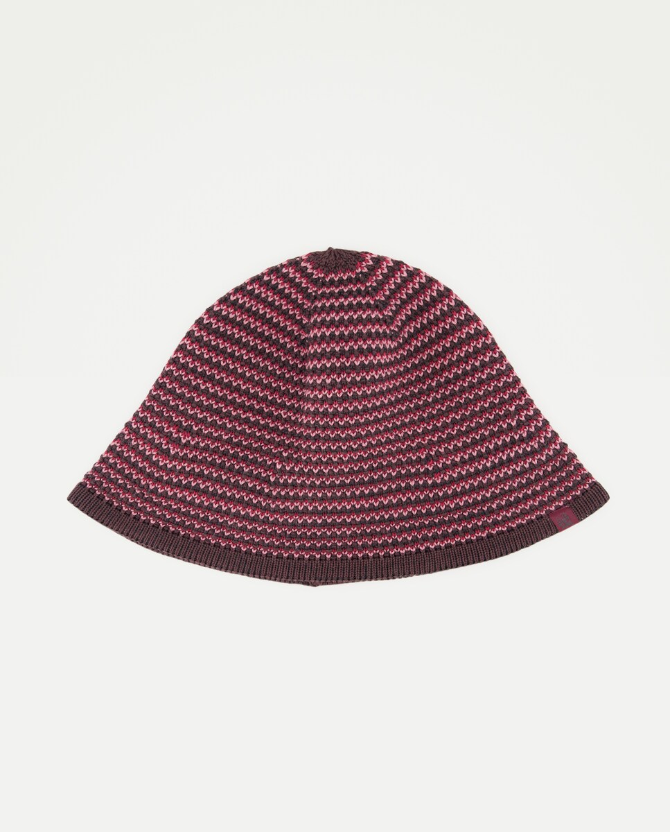 Imagen 1 de Gorro de punto multicolor Burdeos