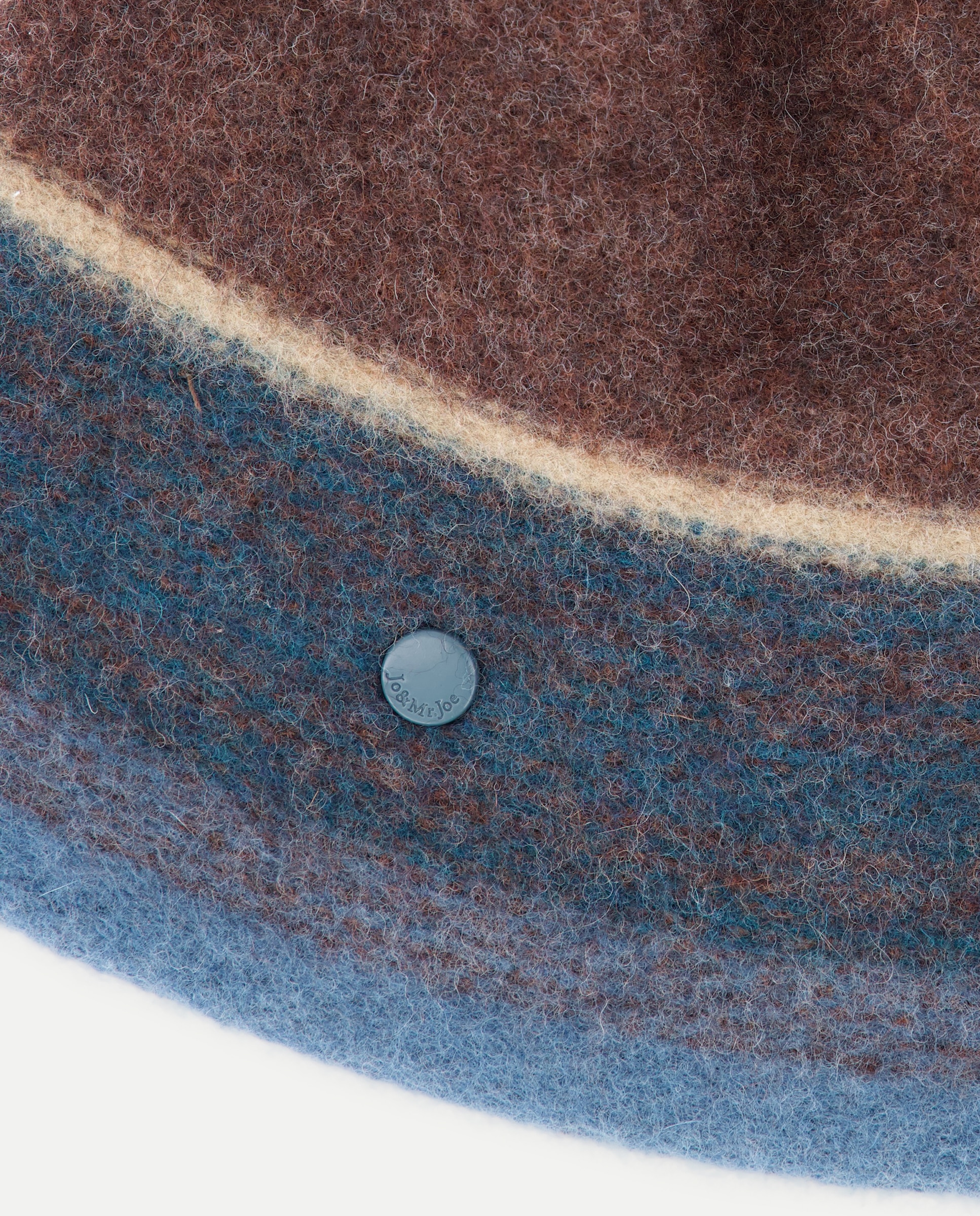Gorro de Lã às Riscas em Contraste 400 Azul-2