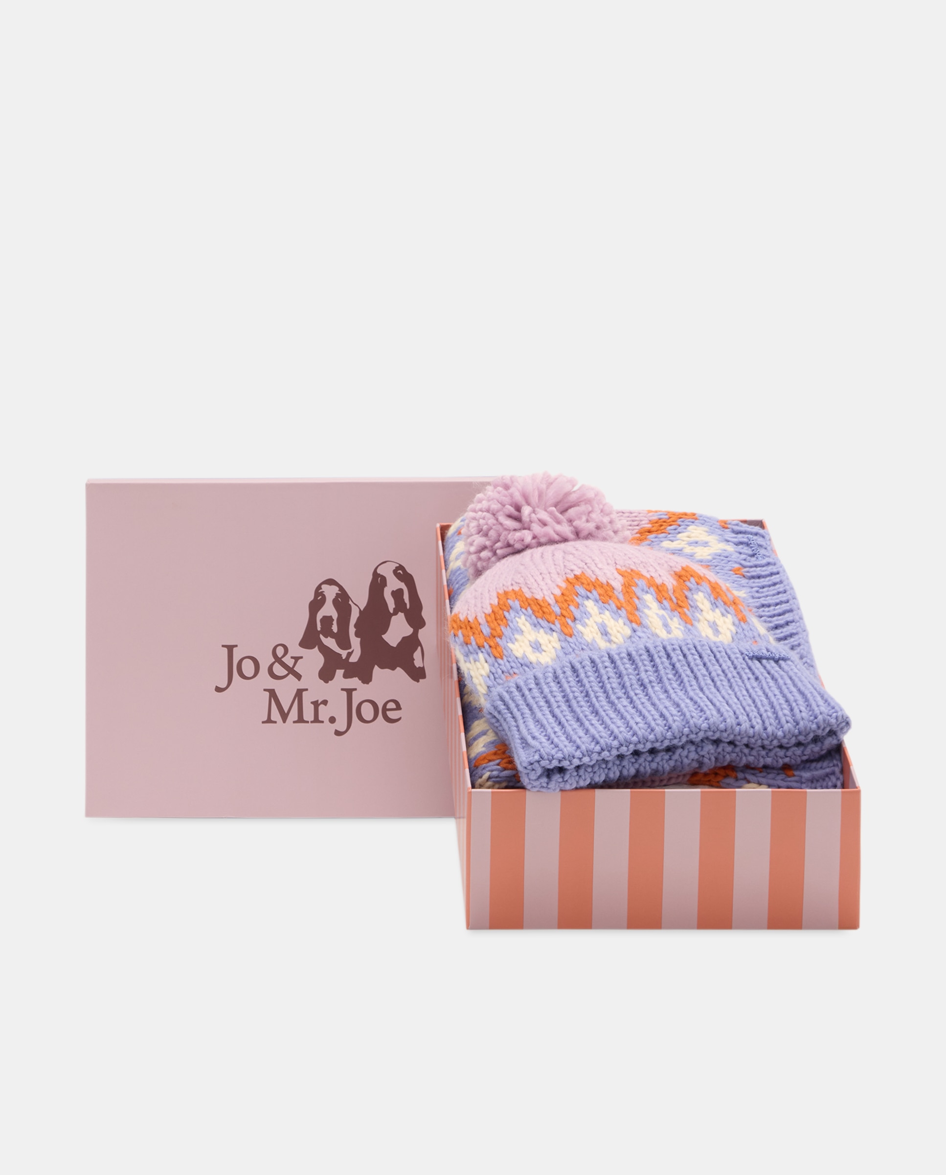 Conunto gorro pompon y bufanda greca color