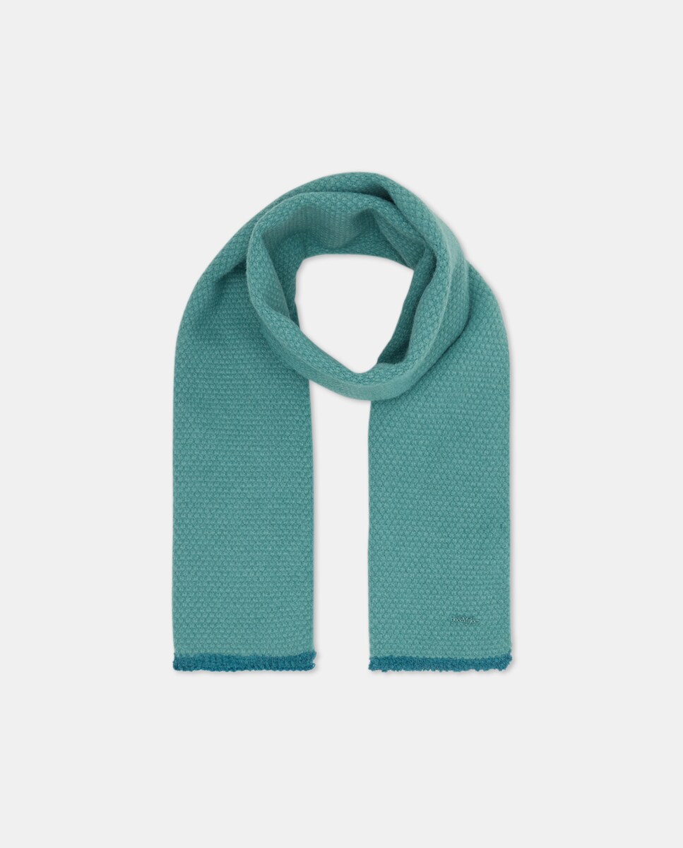 Conjunto de Gorro Liso com Cachecol Azul-escuro-3