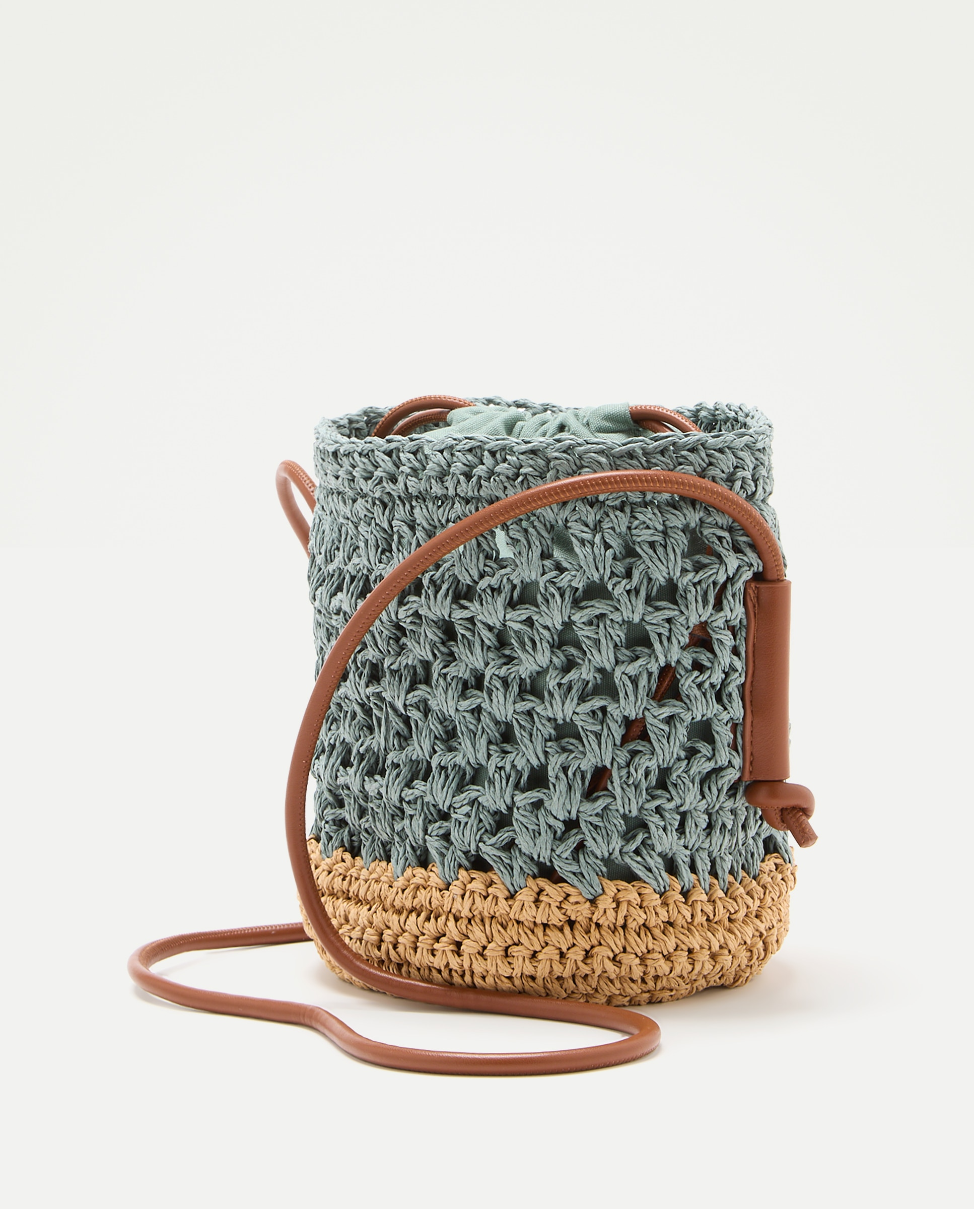 Mala a Tiracolo com Macramé Bicolor 400 Azul-2