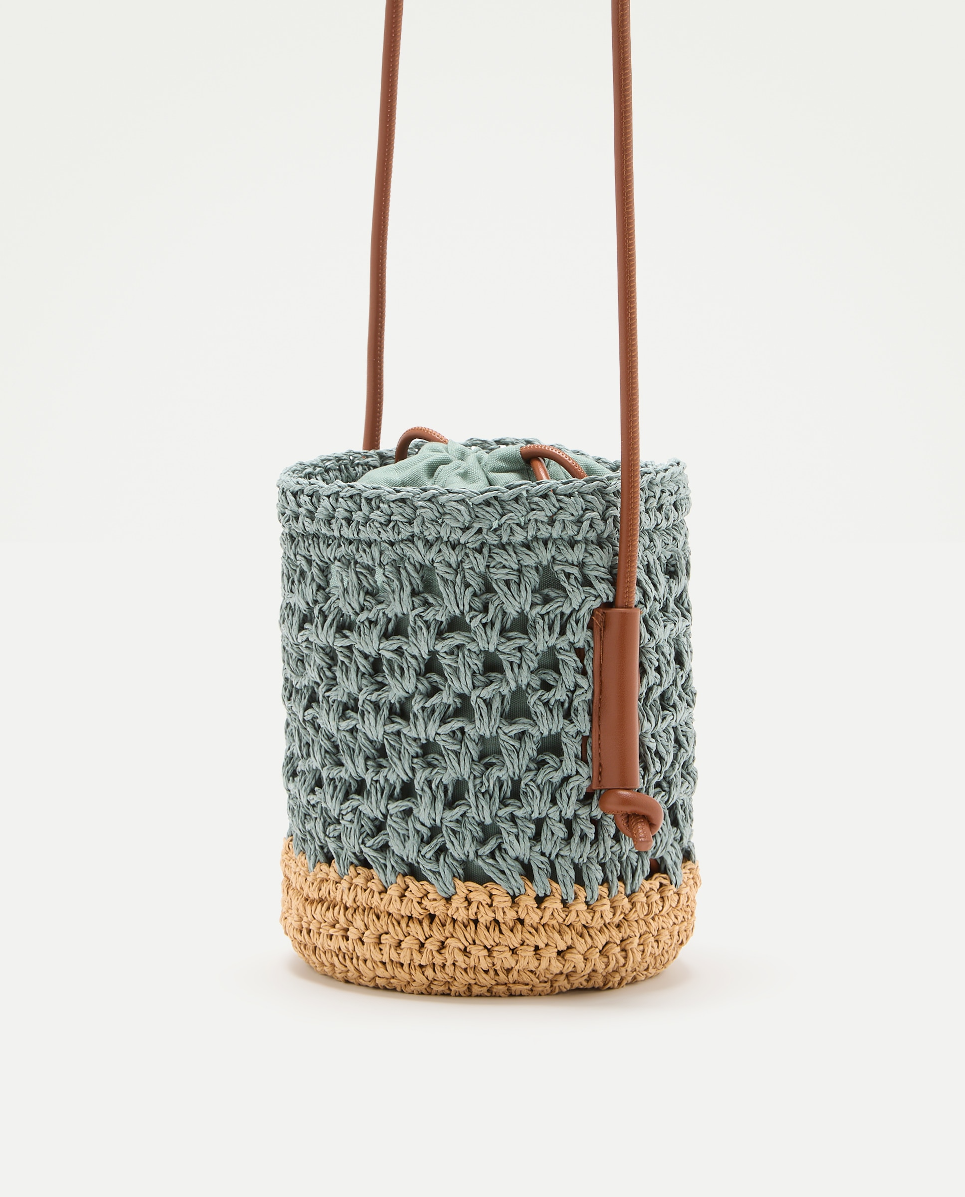 Mala a Tiracolo com Macramé Bicolor 400 Azul-3