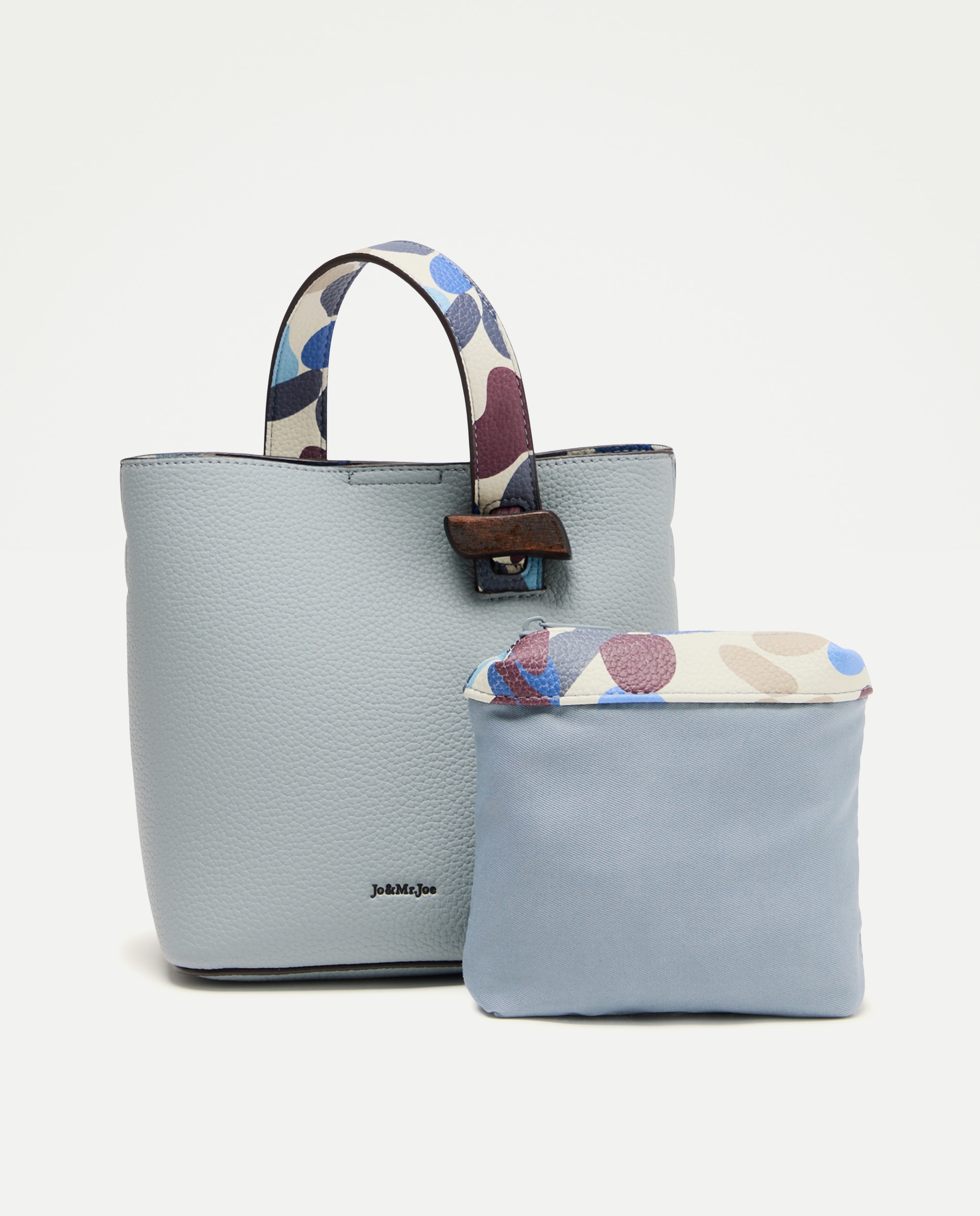 Mala de Mão e Tiracolo com Alça Estampada 400 Azul-3