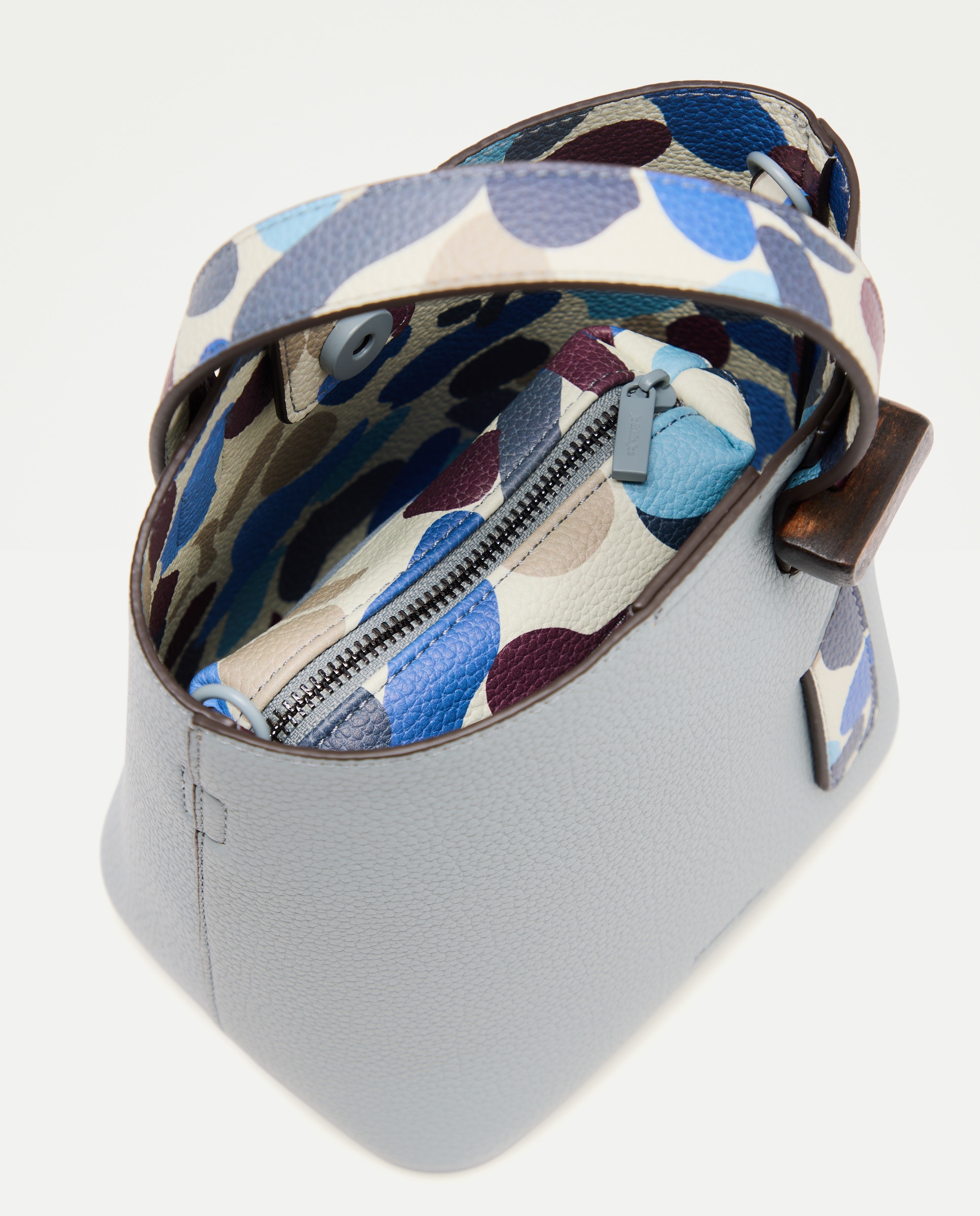 Mala de Mão e Tiracolo com Alça Estampada 400 Azul-6