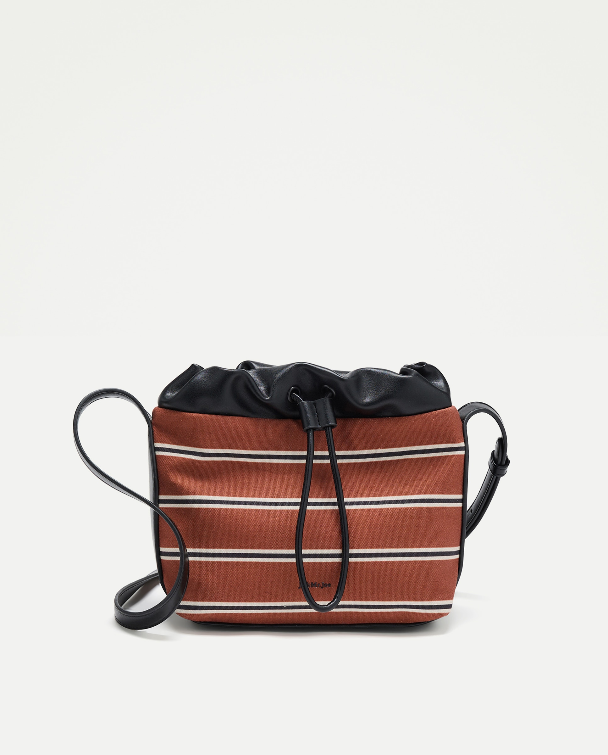 Mala a Tiracolo com Estampado às Riscas 770 Terracota-1