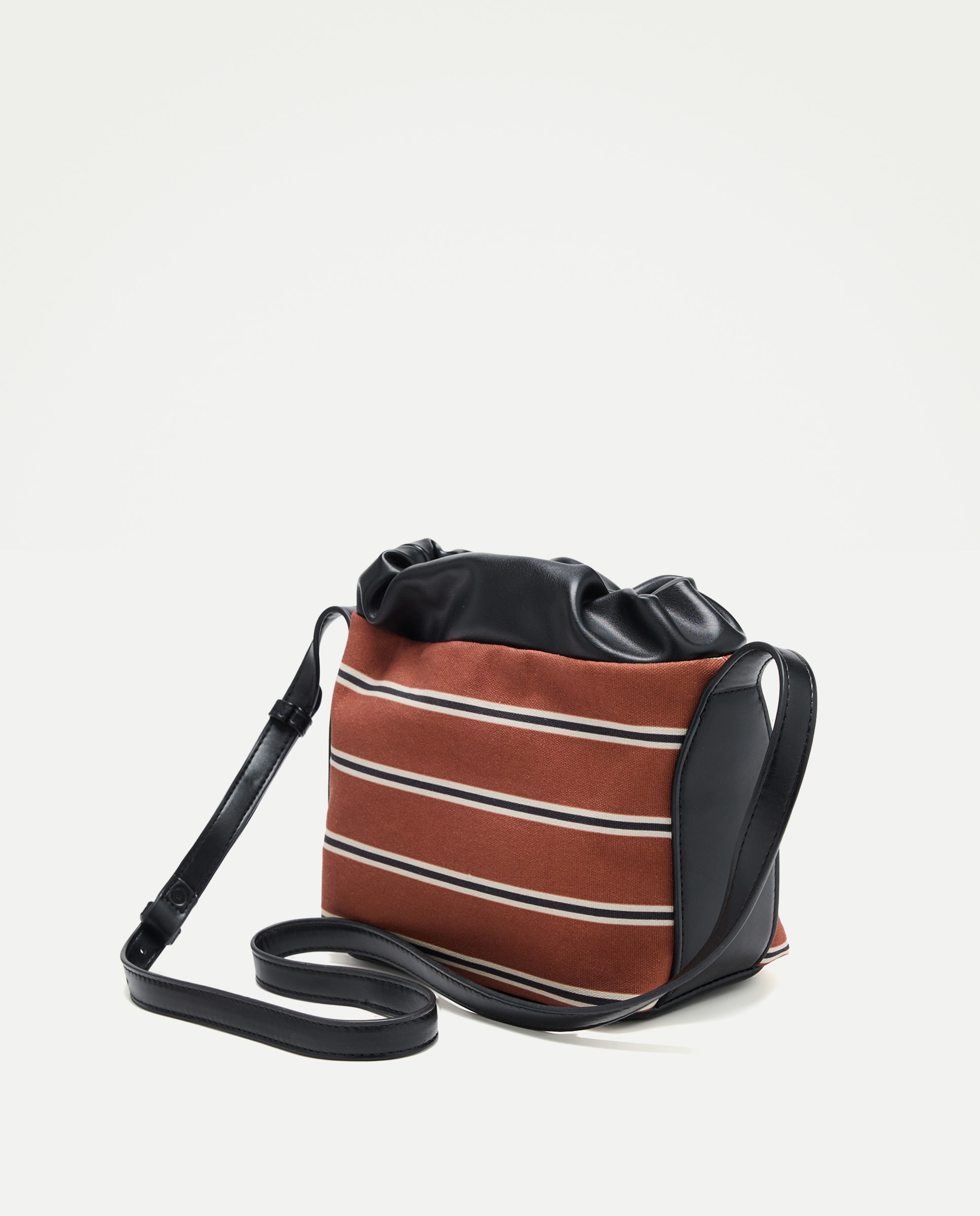 Mala a Tiracolo com Estampado às Riscas 770 Terracota-2