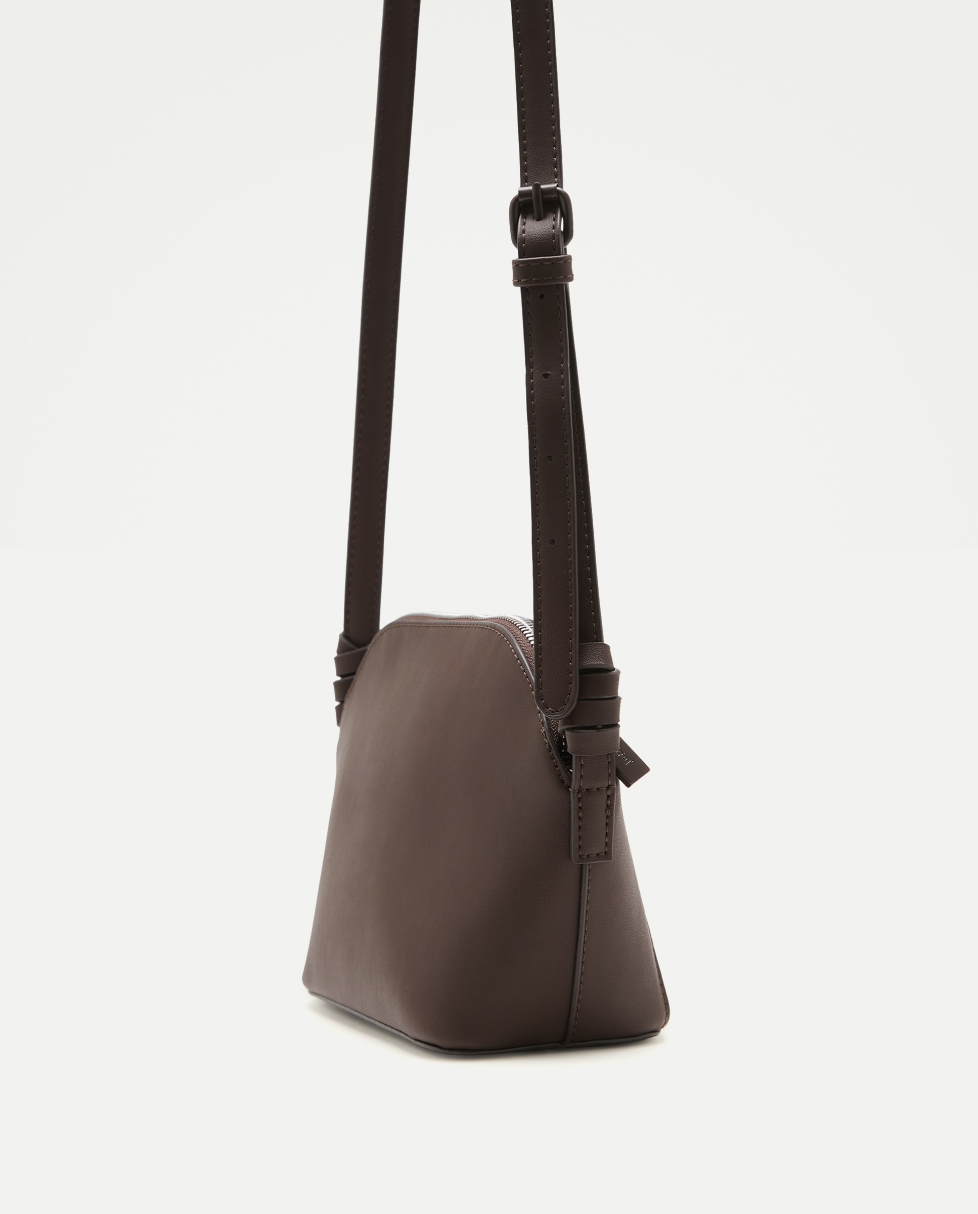 Bolso bandolera con materiales combinados - Jo & Mr. Joe - Marrón Marrón-3