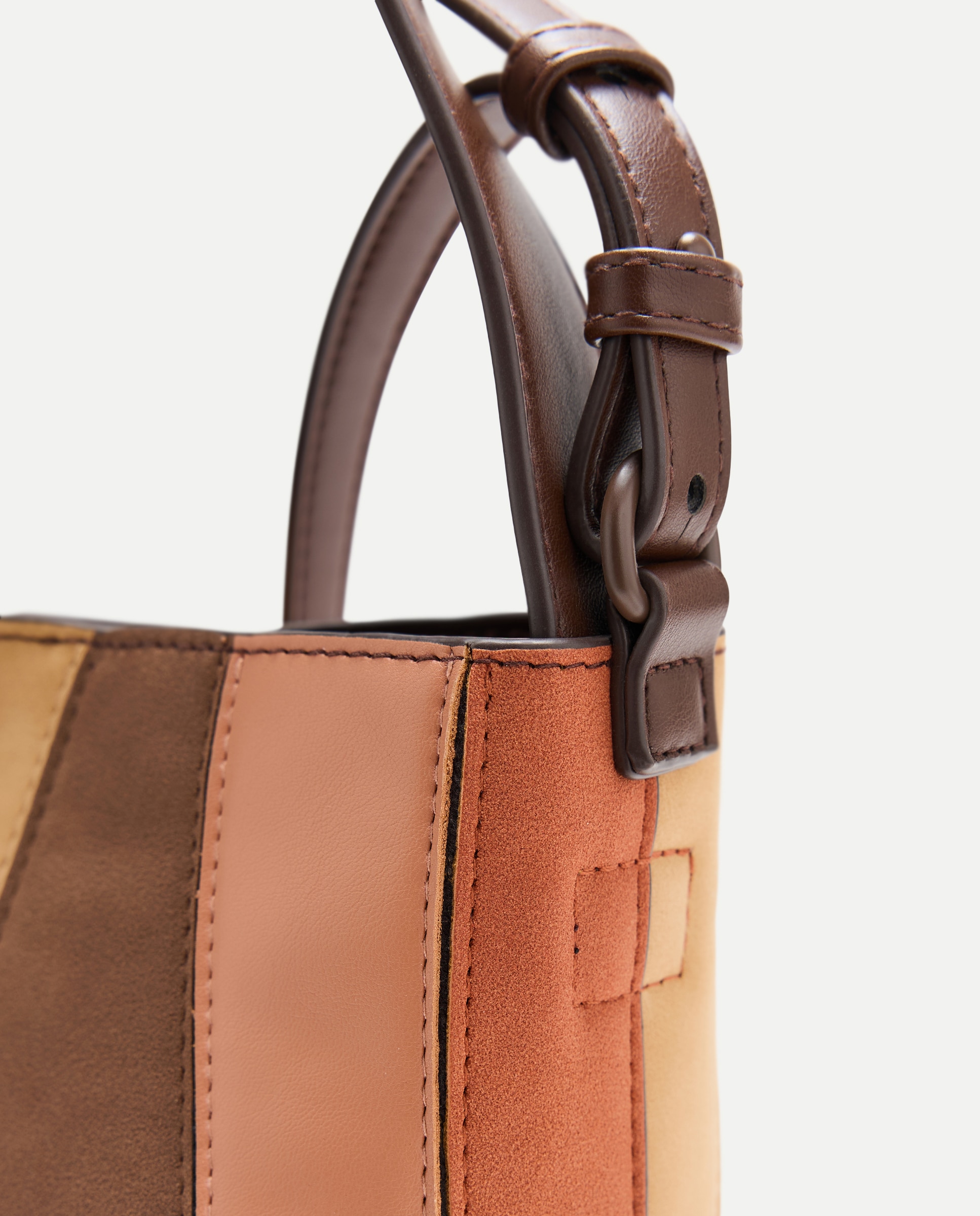 Bolso bandolera con patchwork y materiales combinados - Jo & Mr. Joe - 660 Naranja 660 Naranja-4
