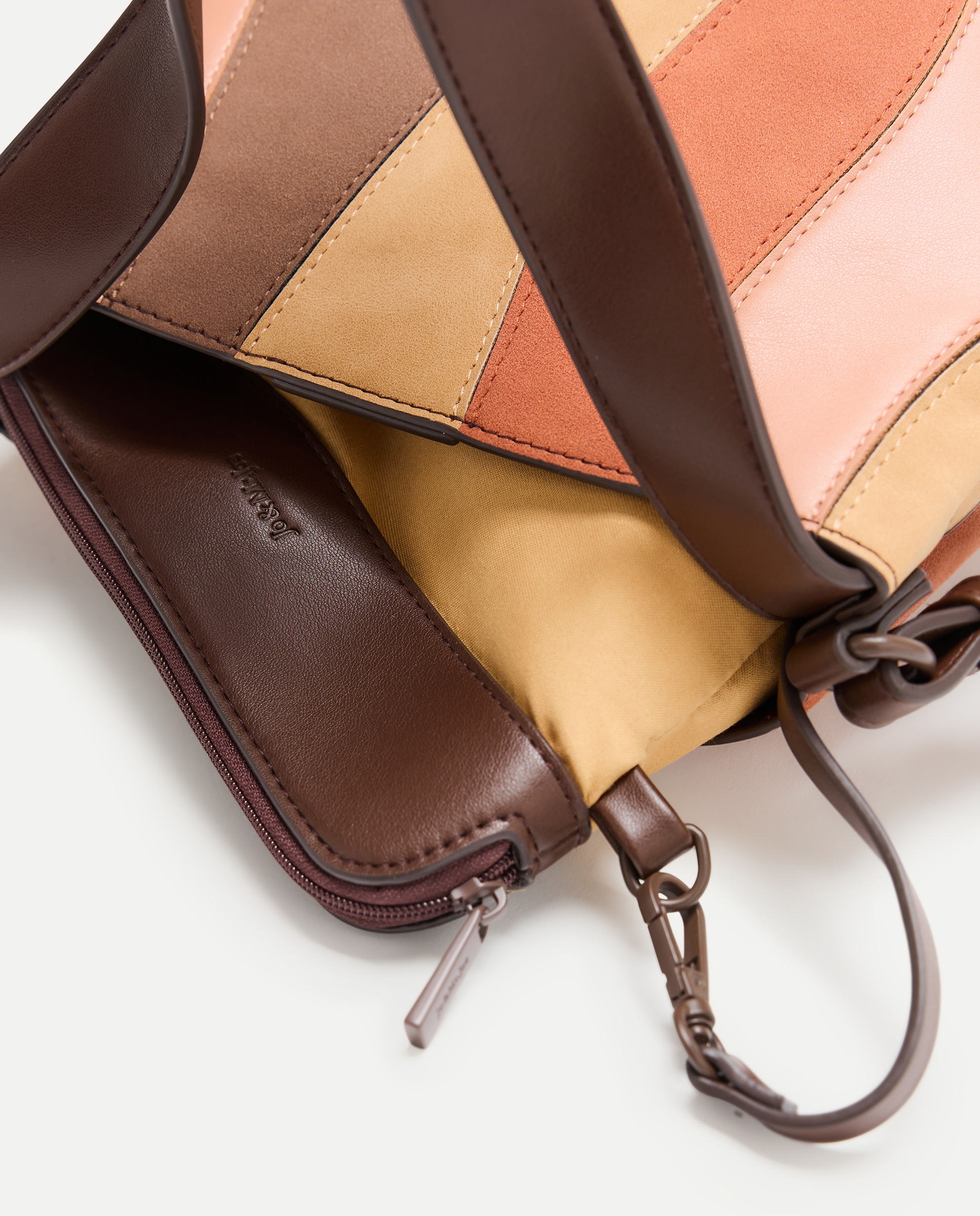 Bolso bandolera con patchwork y materiales combinados - Jo & Mr. Joe - 660 Naranja 660 Naranja-6