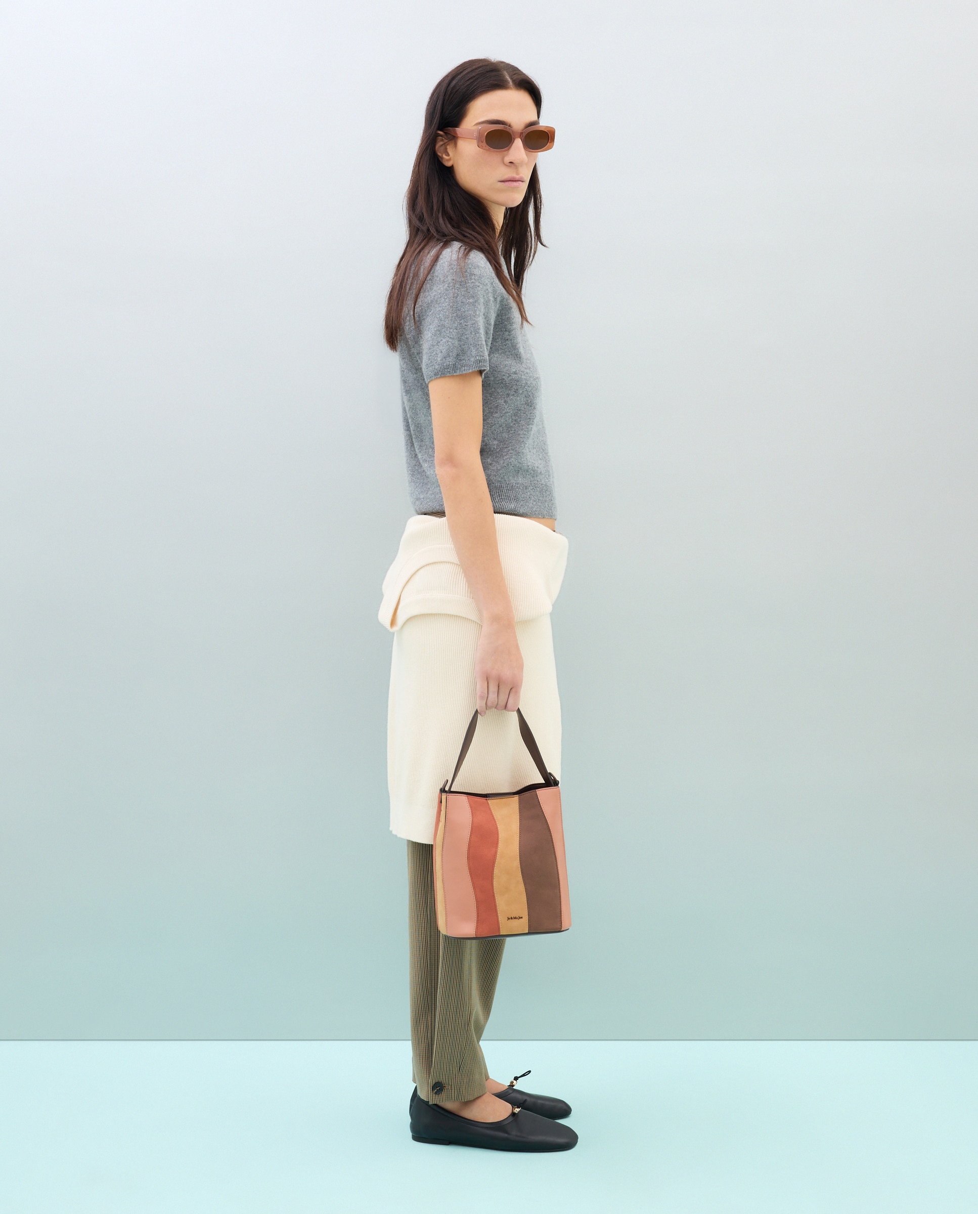 Bolso bandolera con patchwork y materiales combinados - Jo & Mr. Joe - 660 Naranja 660 Naranja-7