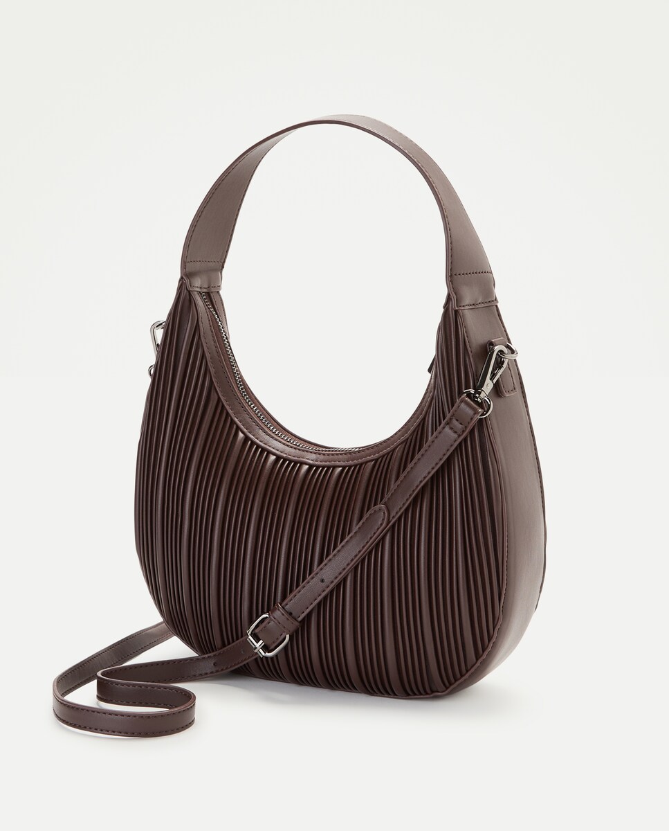 Imagen 0 de Bolso crossbody plisado Mostaza