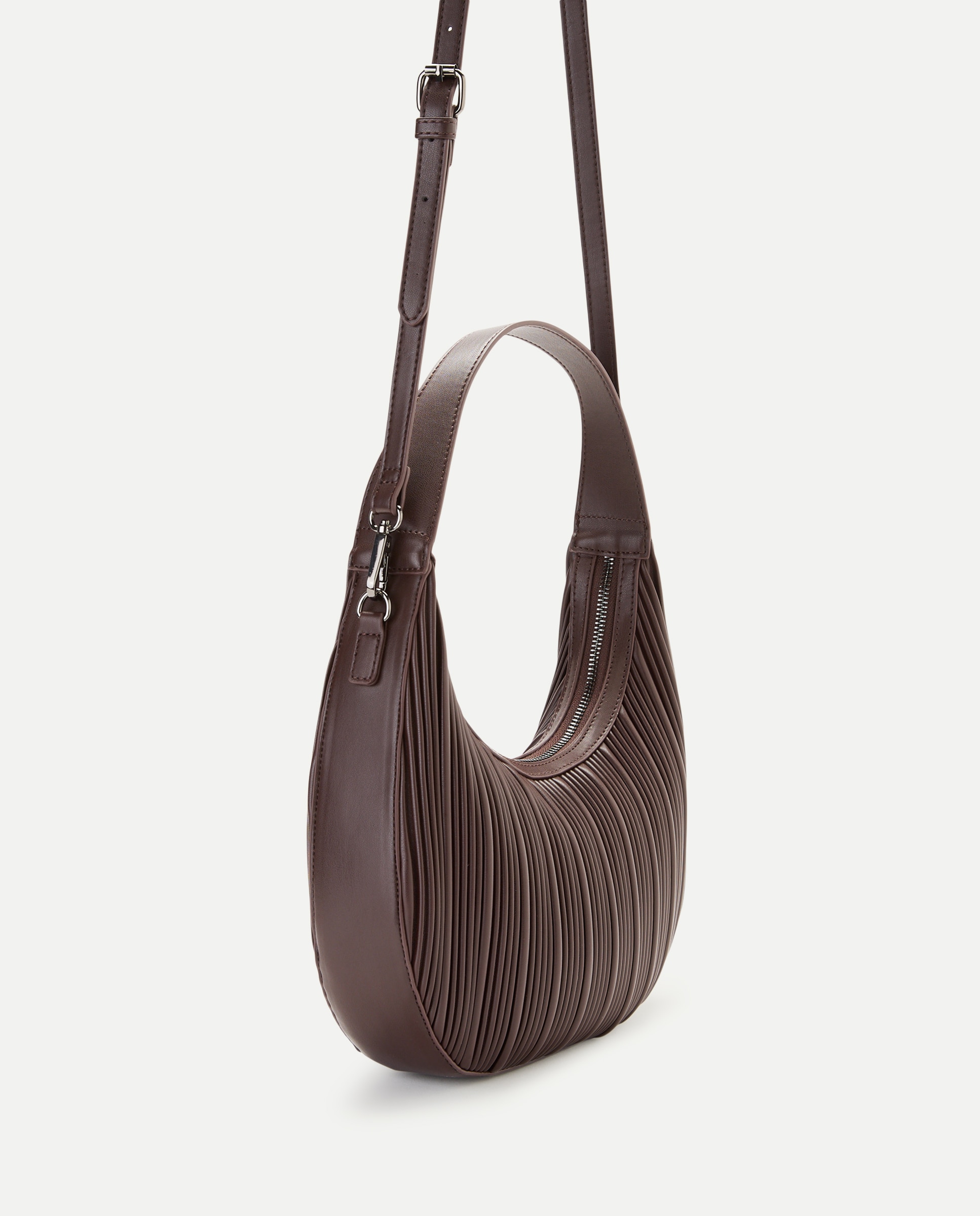 Bolso crossbody plisado - Jo & Mr. Joe - Chocolate Chocolate-3