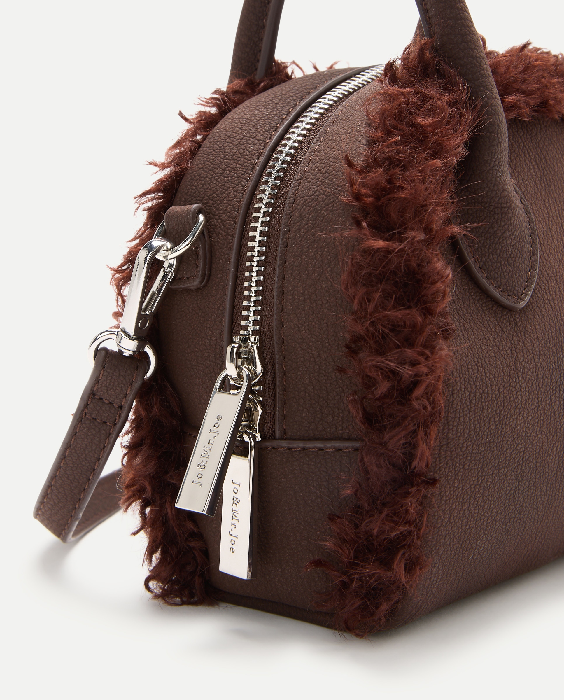 Mala Crossbody com Pelo Bordeaux-4