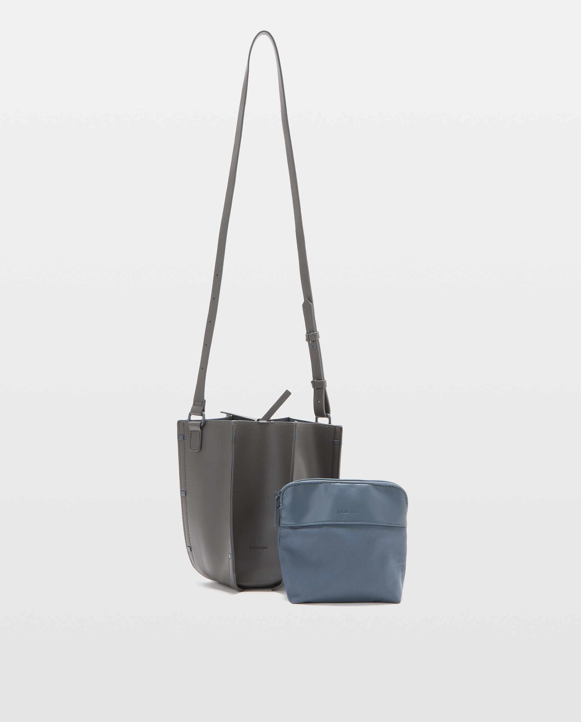 Imagen 3 de Bolso crossbody con adorno de tachas - Jo & Mr. Joe - Gris claro Gris claro