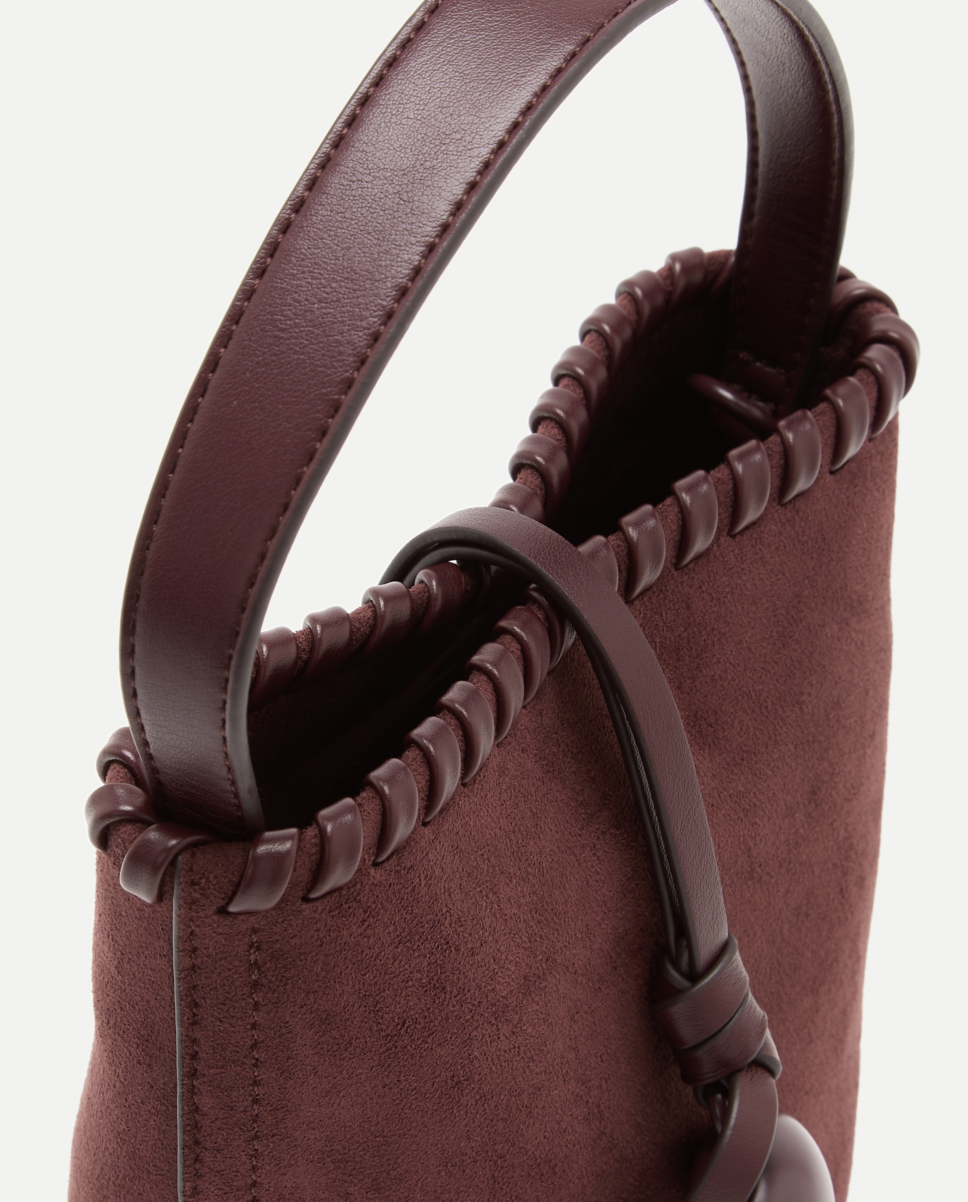 Bolso crossbody con pespuntes y pedrería - Jo & Mr. Joe - Burdeos Burdeos-3