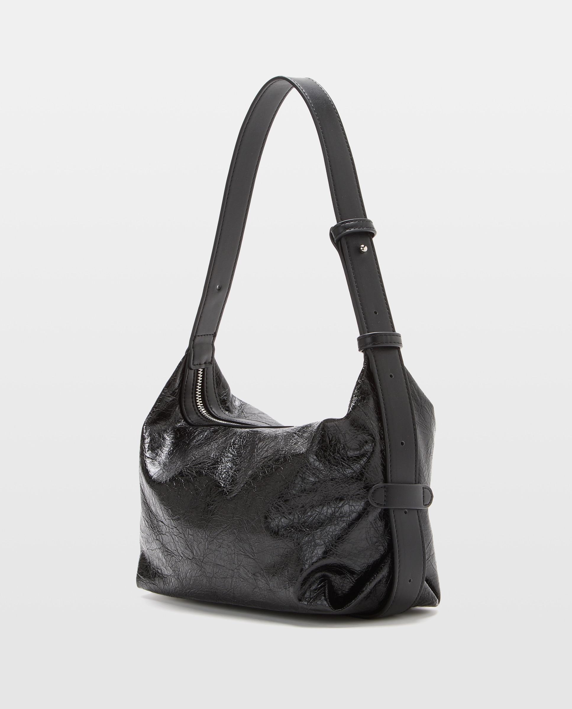 Imagen 2 de Bolso tipo crissbody arrugado - Jo & Mr. Joe - Negro Negro
