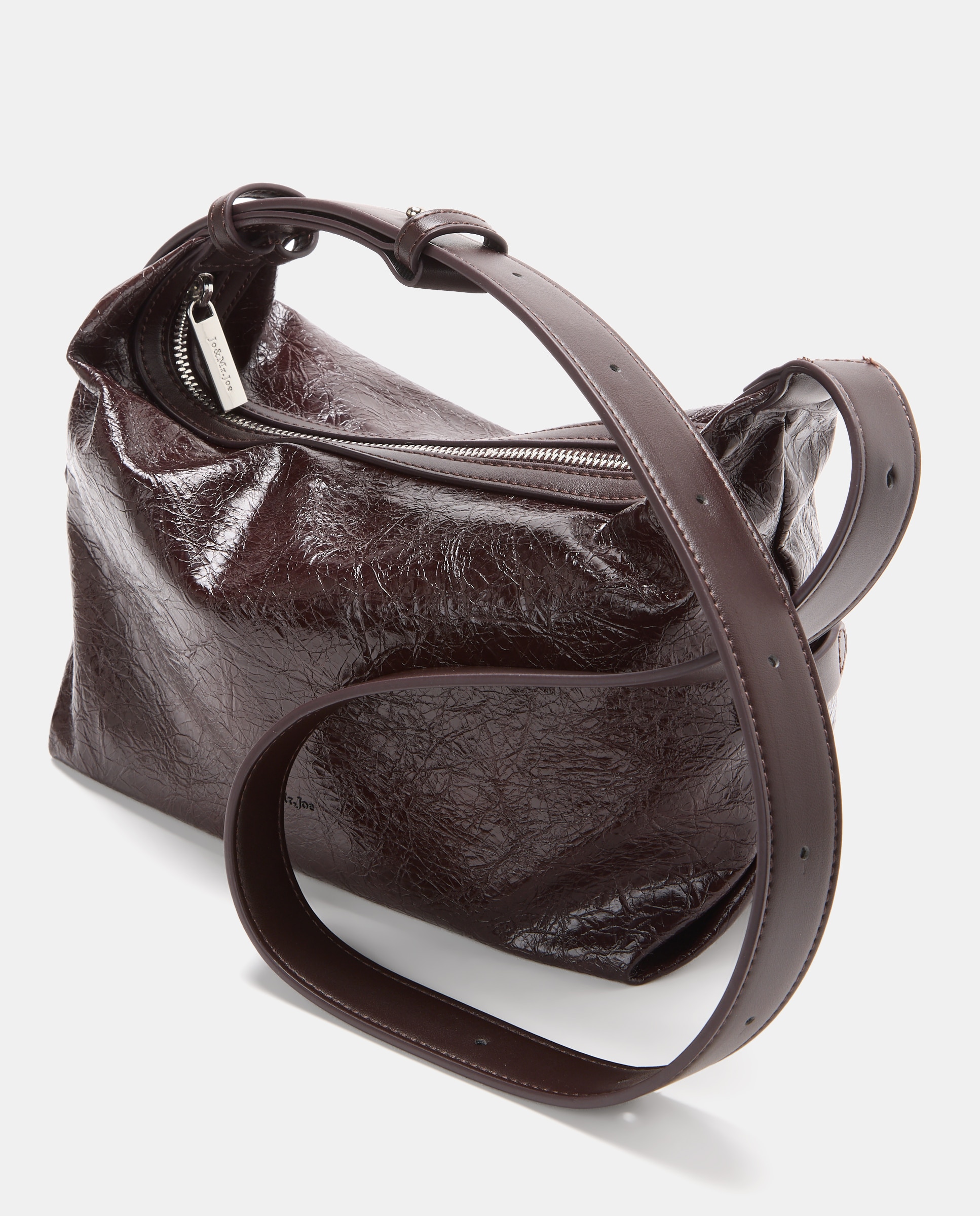 Mala Tipo Crossbody Enrugada Bordeaux-4