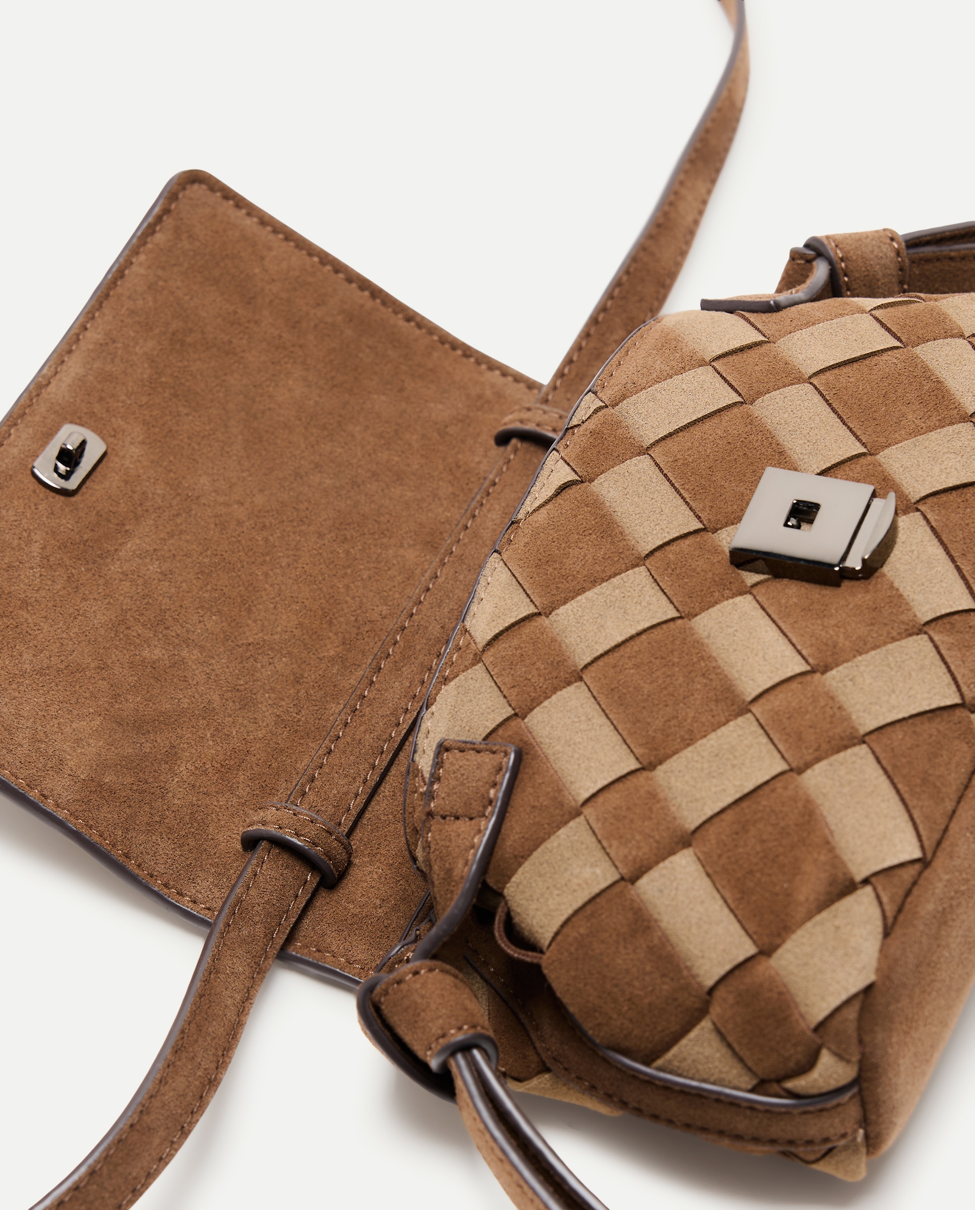 Mala Crossbody Entrançada em Croute 580 Musgo-5