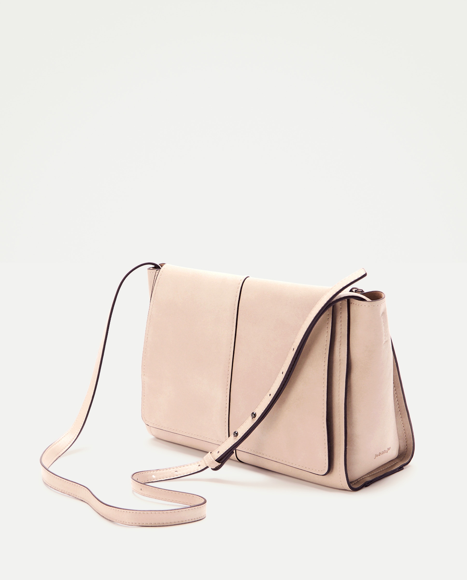 Mala Crossbody com Efeito Enrugado Branco-2