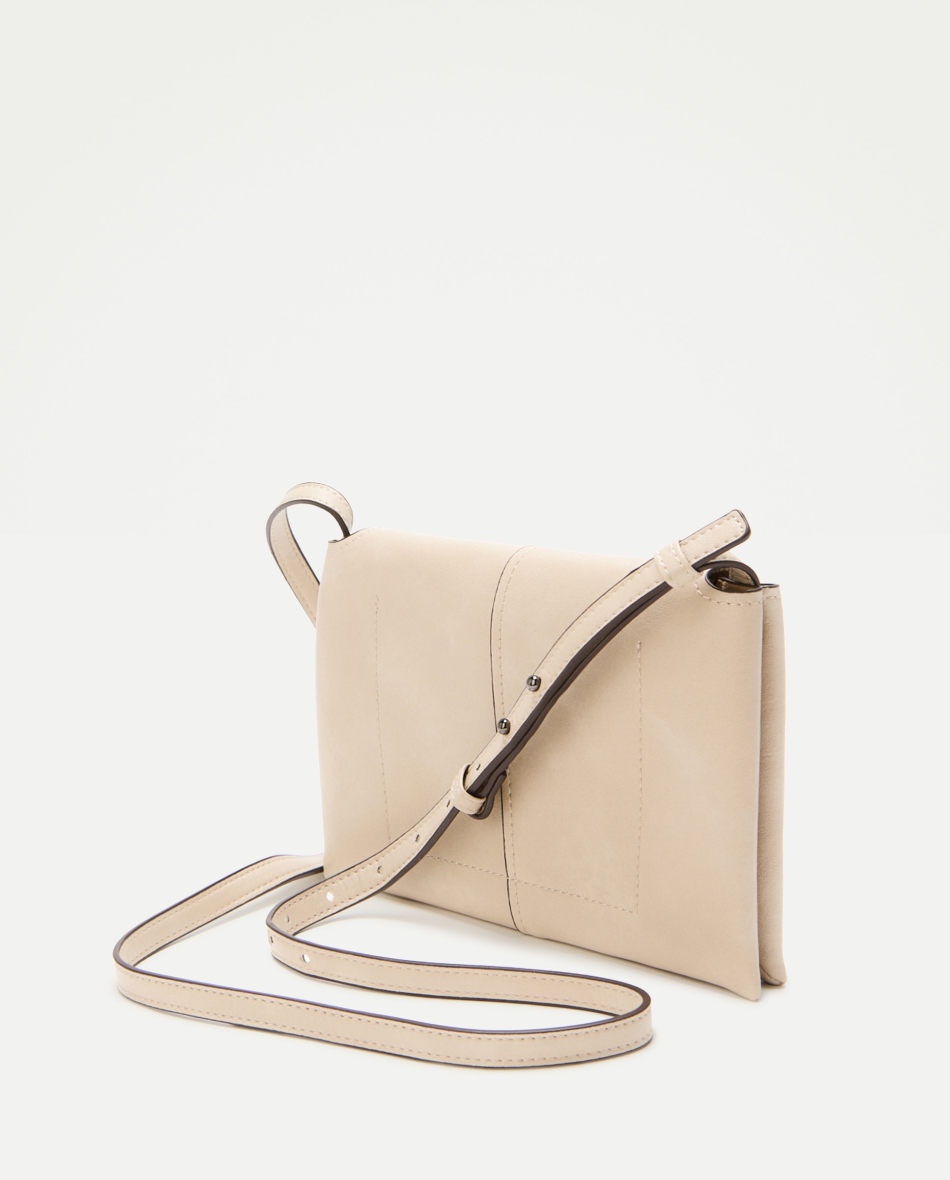 Mala Crossbody com Efeito Enrugado Branco-2