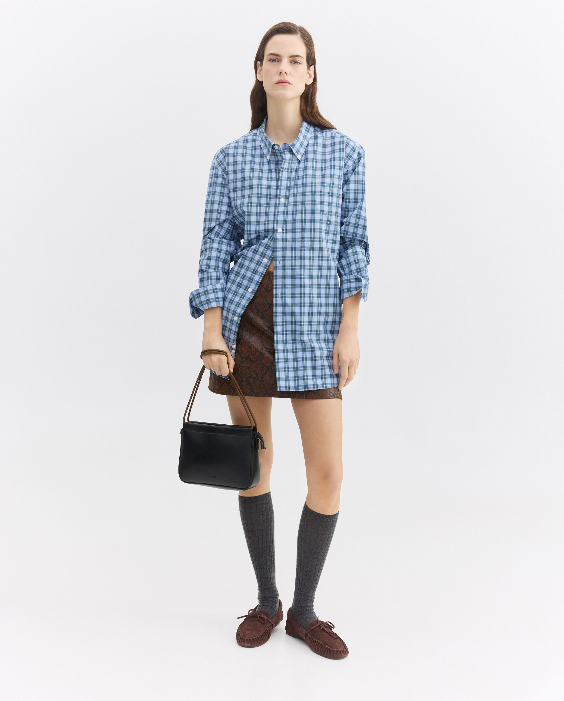 Mala Crossbody com Alça em Contraste Preto-6