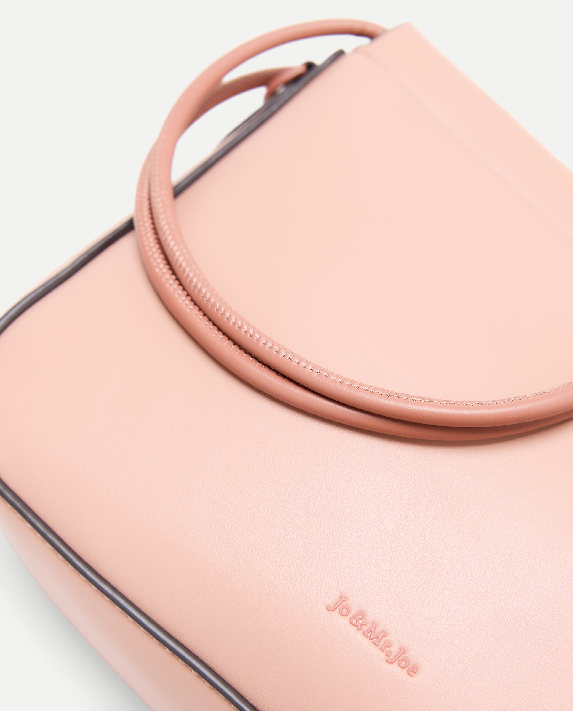 Mala Crossbody com Alça em Contraste Rosa-claro-5