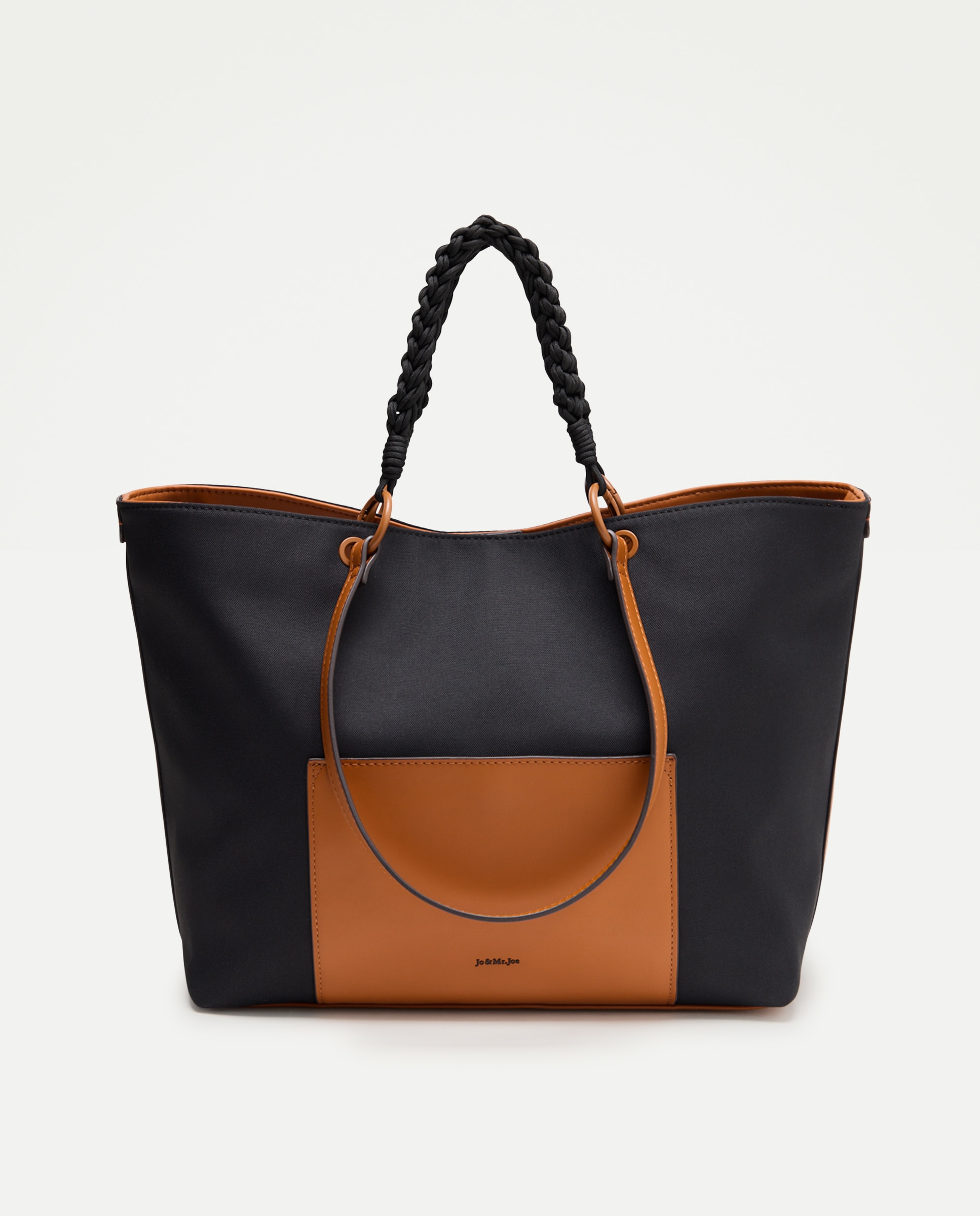 Mala Shopper com Alça Entrançada Preto-1