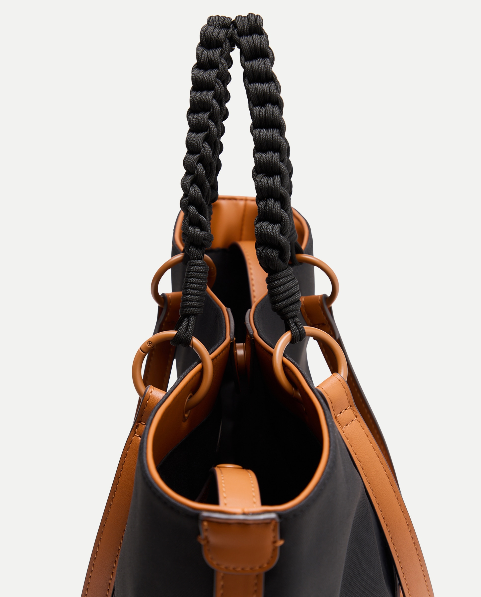 Mala Shopper com Alça Entrançada Preto-3