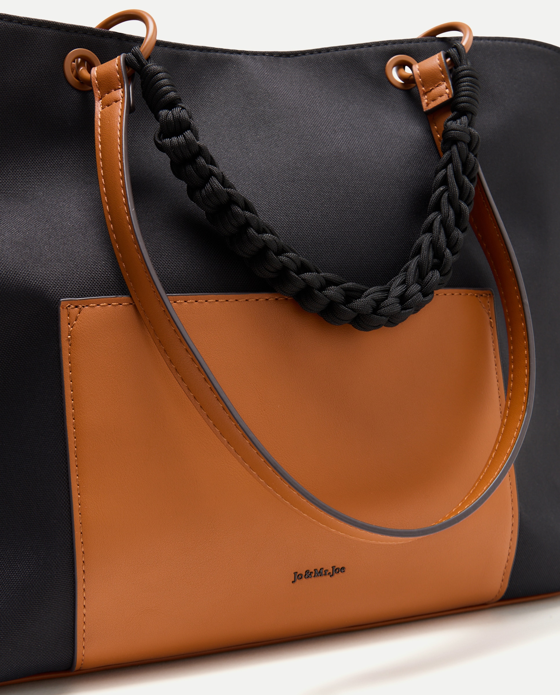 Mala Shopper com Alça Entrançada Preto-4