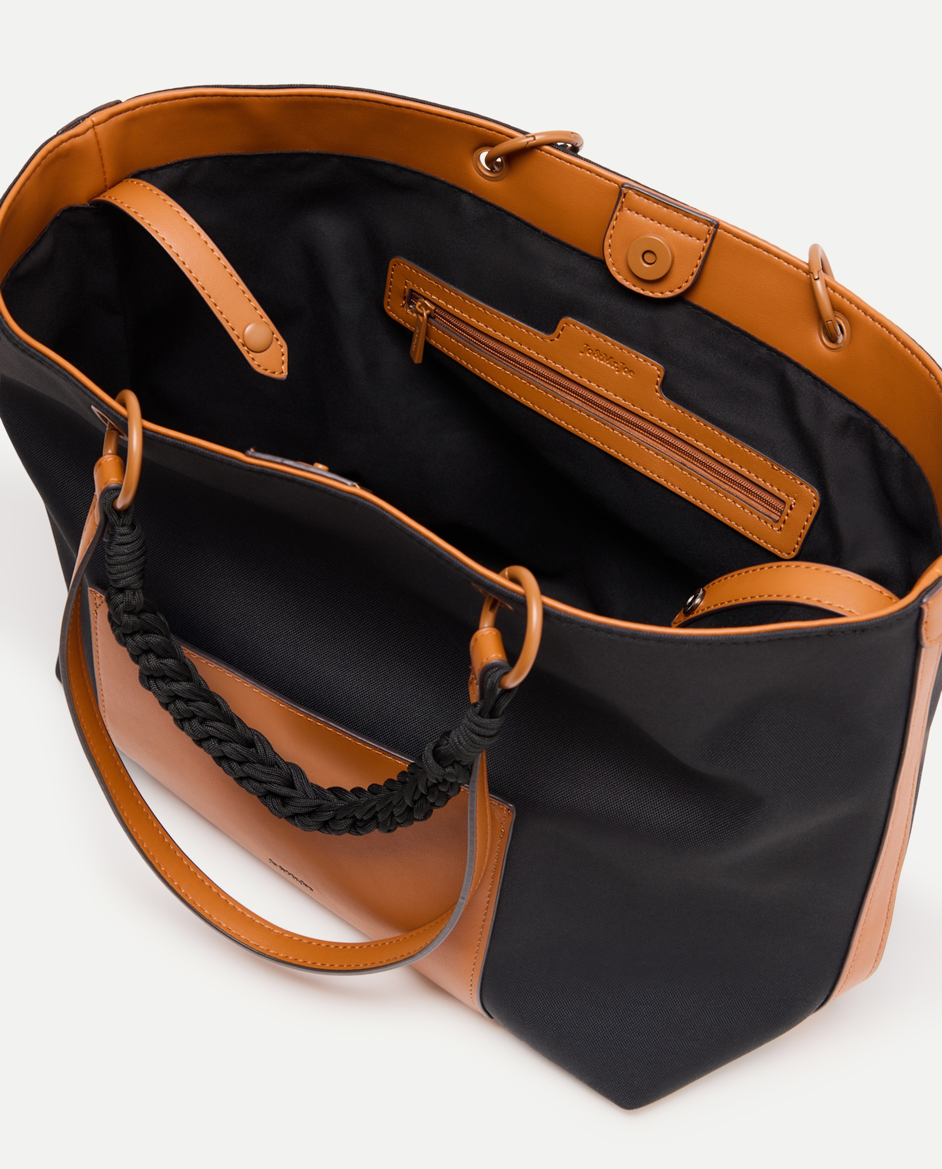 Mala Shopper com Alça Entrançada Preto-5
