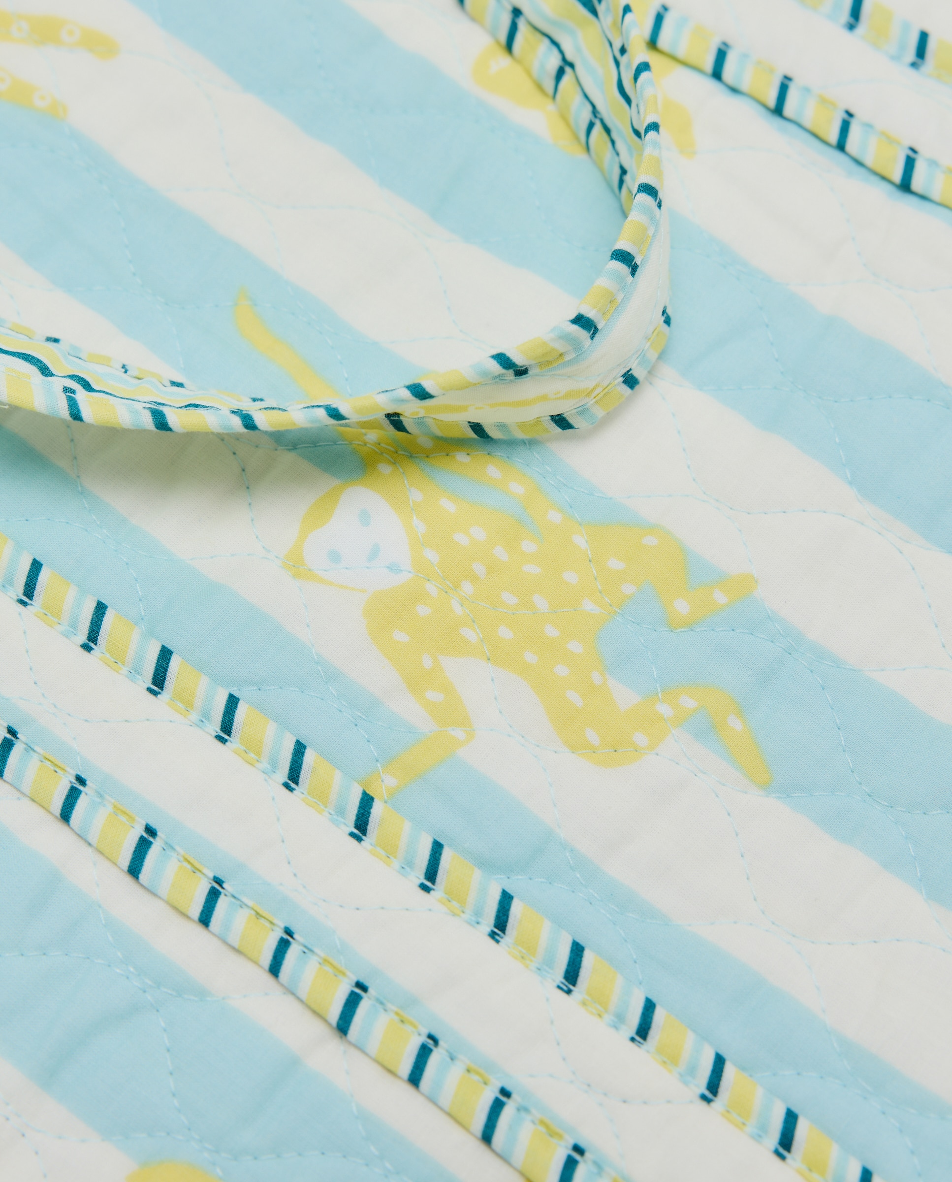 Saco de Praia Tipo Mala Shopper com Estampado às Riscas e Macacos 400 Azul-3