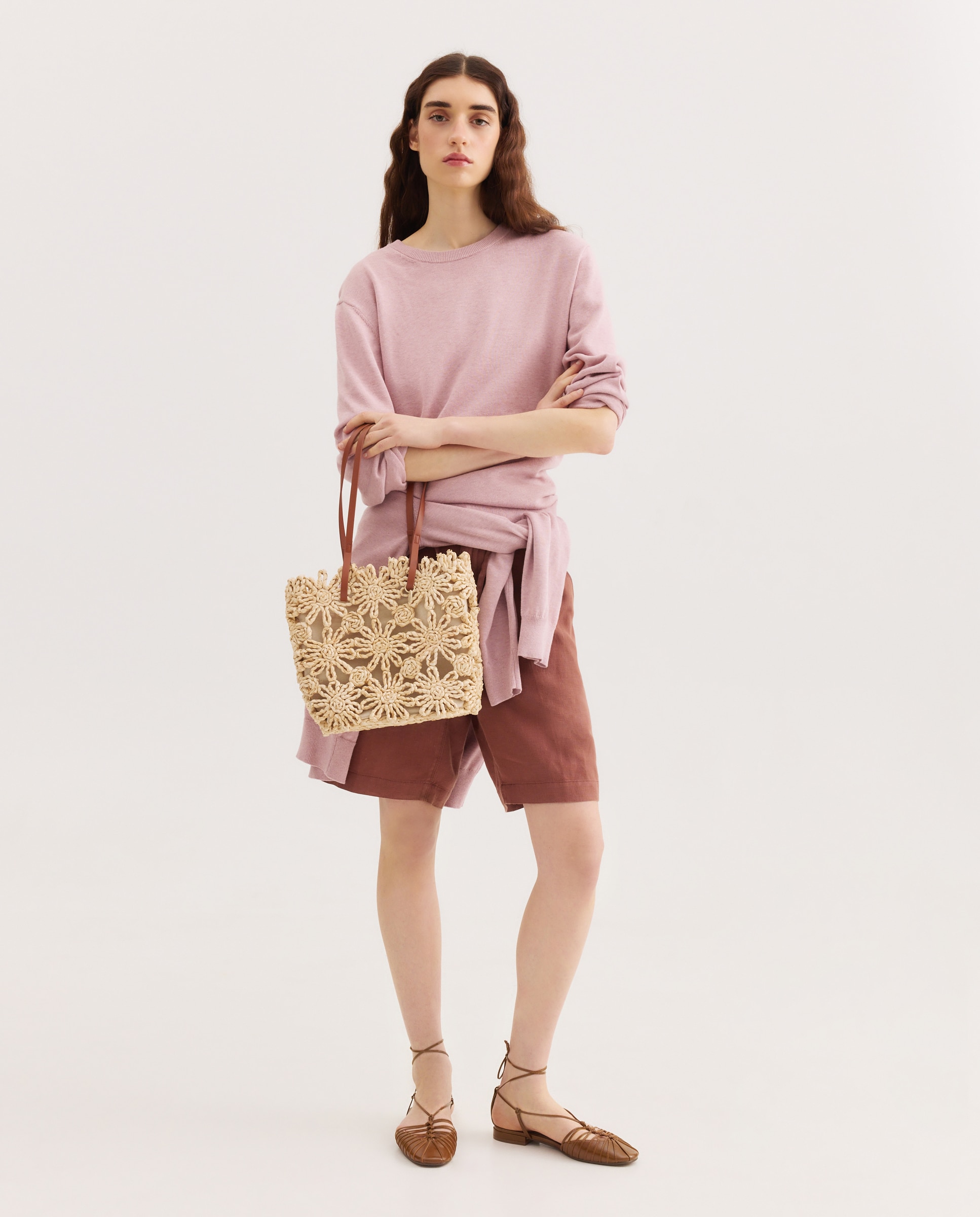 Mala Shopper em Folha de Milho 120 Cru-5