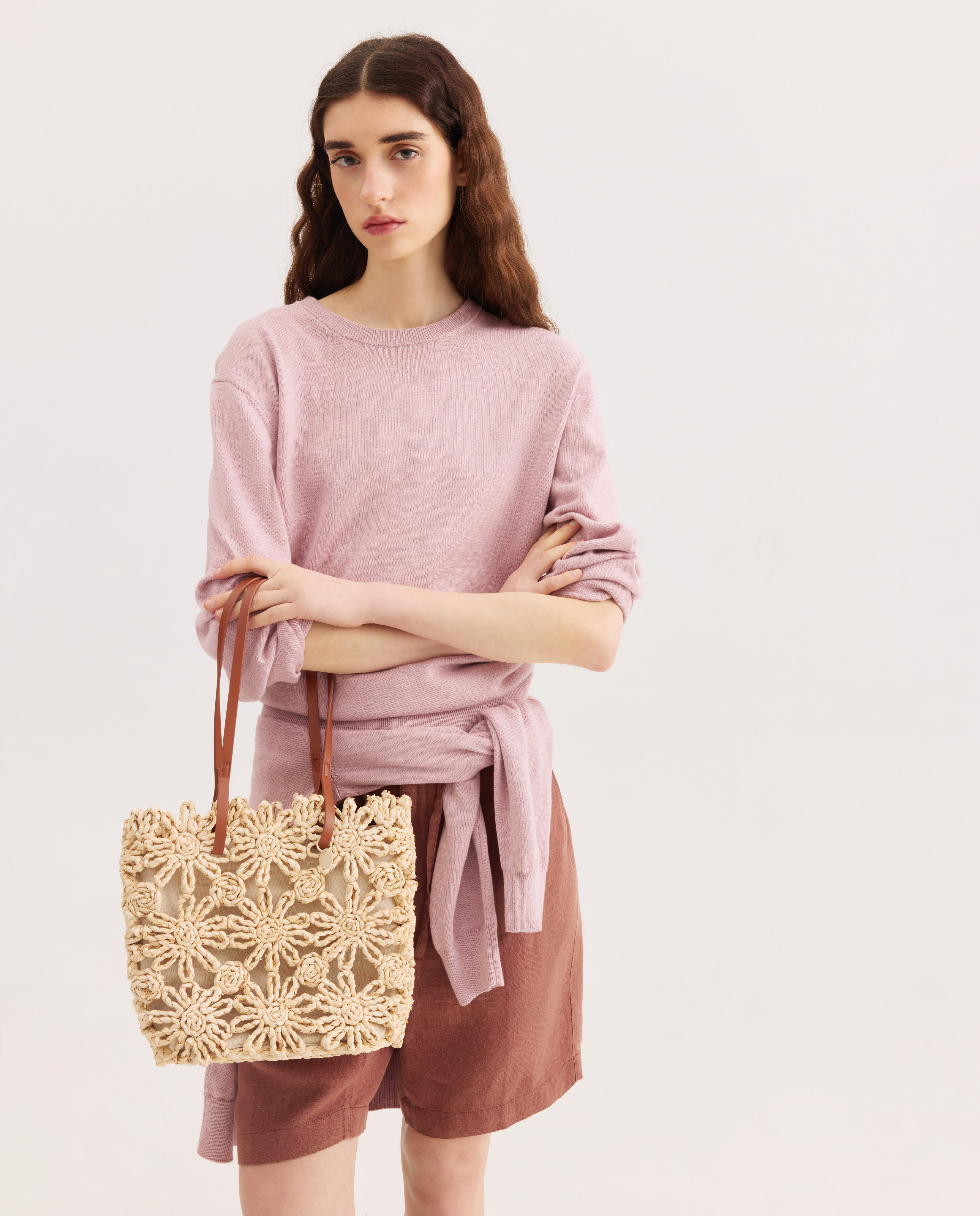 Mala Shopper em Folha de Milho 120 Cru-6