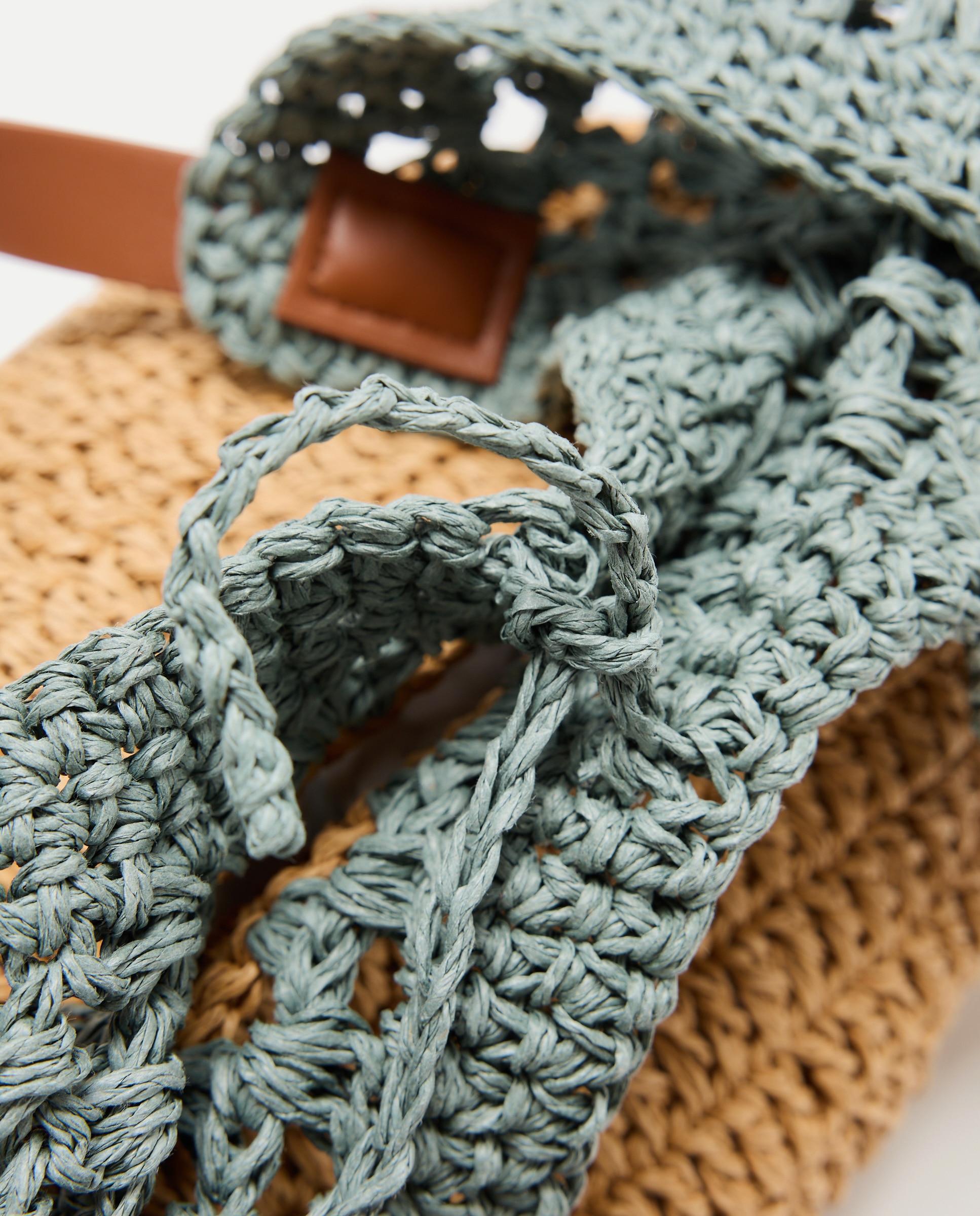 Mala Shopper com Macramé Bicolor 400 Azul-4