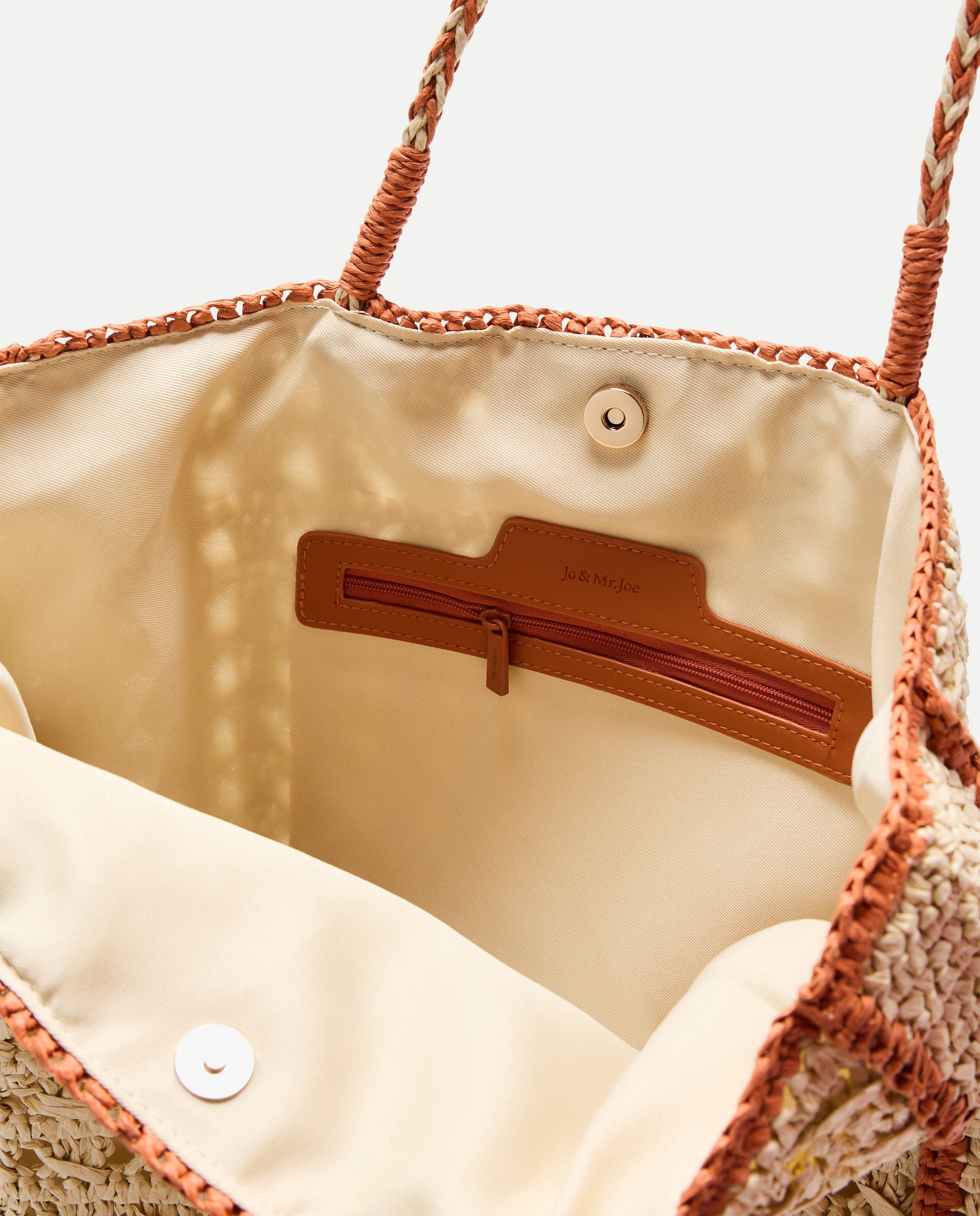 Mala Shopper de Crochet Bicolor com Conta de Borboleta 120 Cru-4