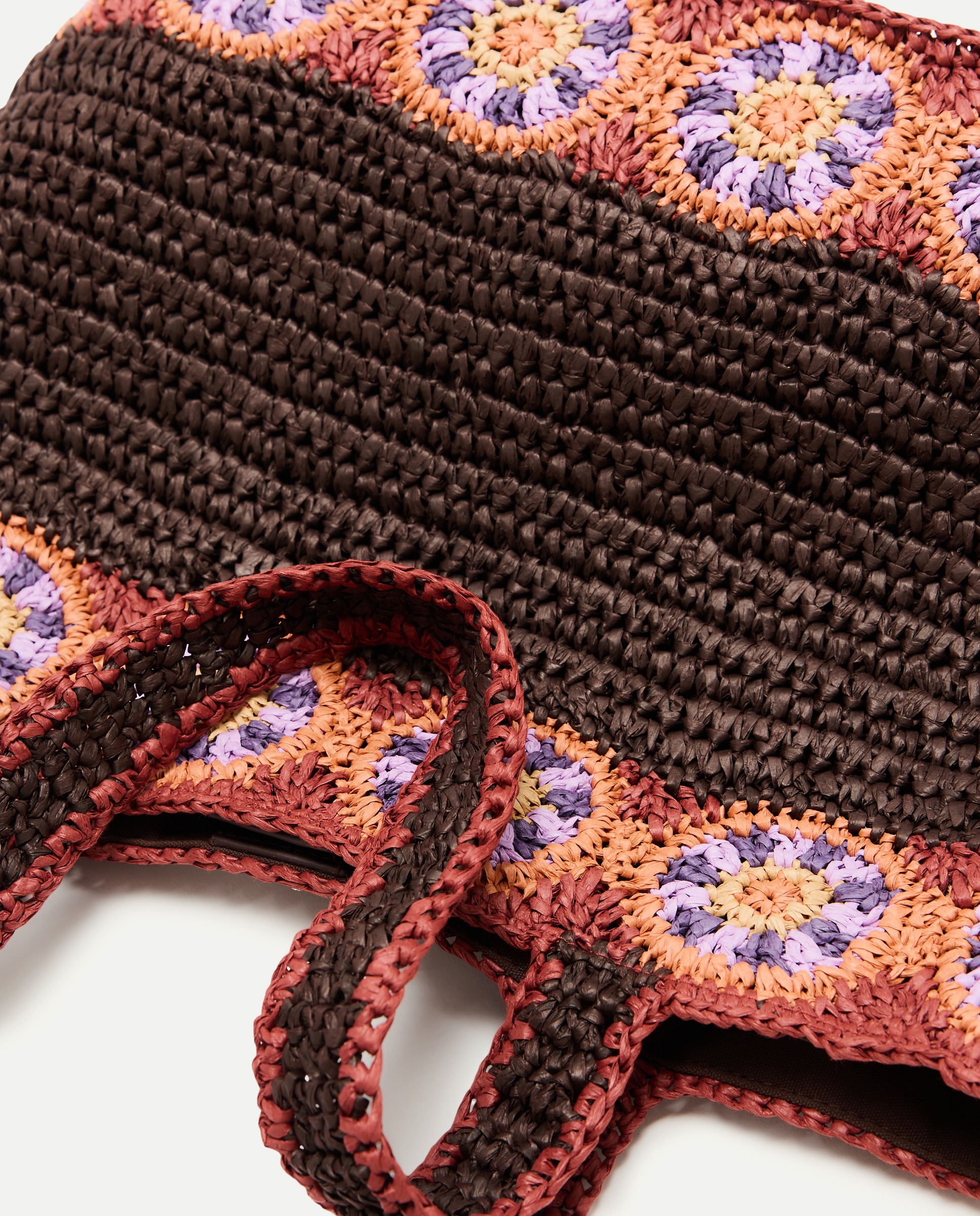 Mala Shopper com Crochet Floral 200 Rosa-4