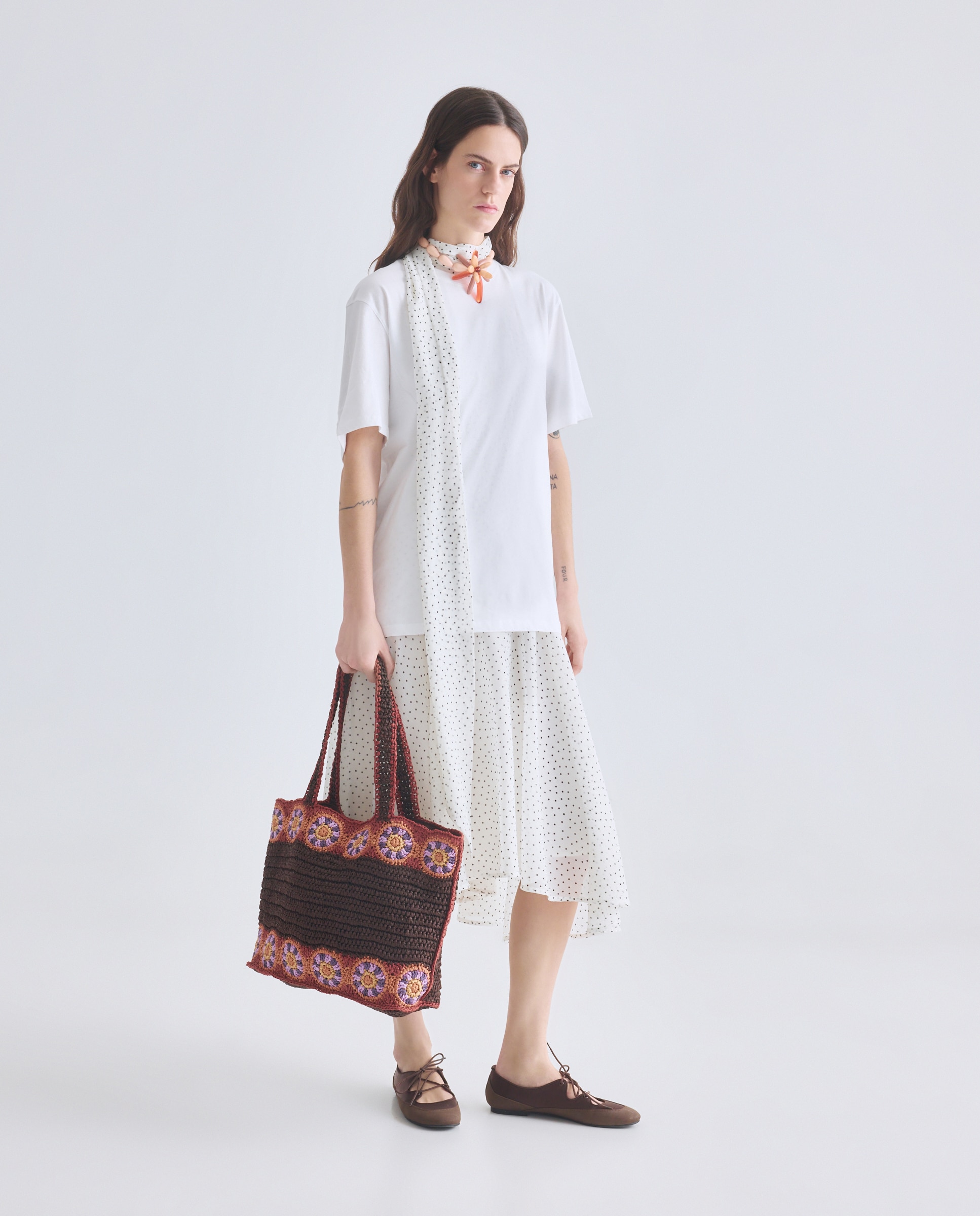 Mala Shopper com Crochet Floral 200 Rosa-6